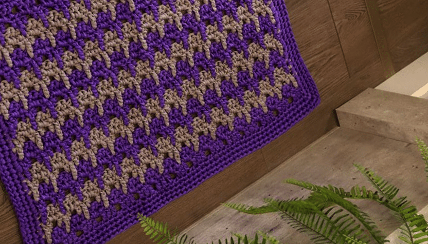 Aprenda agora como fazer esse lindo Tapete Fio Náutico Púrpura!