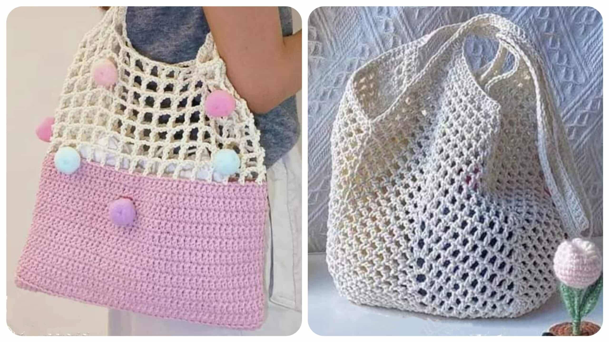 Bolsas de Crochê Simples com Gráficos e Como Fazer