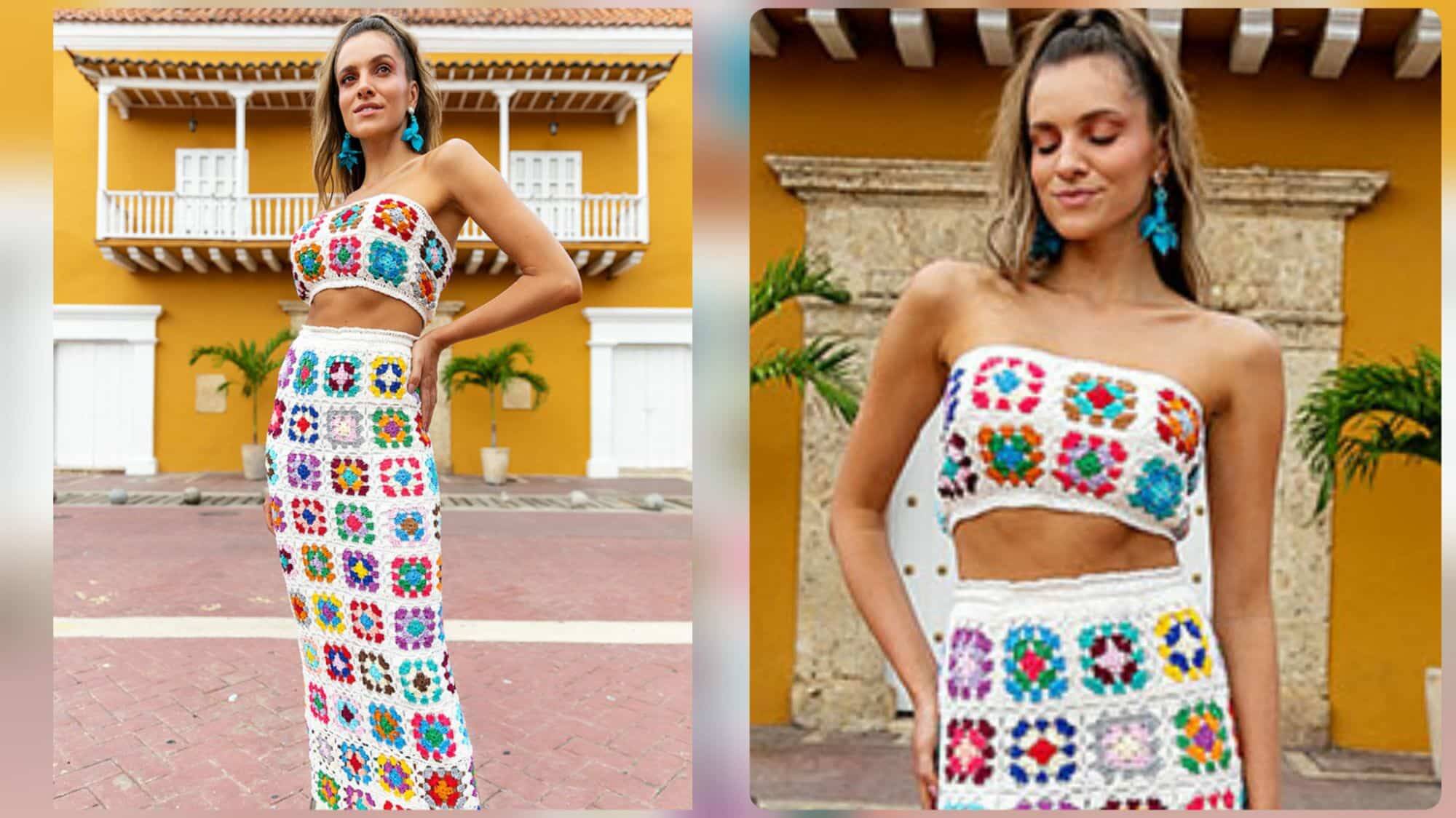 Adicione um Toque de Charme Artesanal com o Conjunto Feito de Squares de Crochê