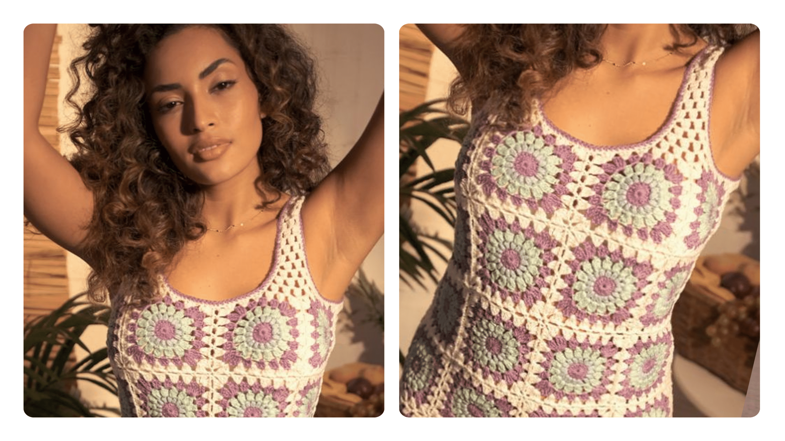 Vestido Squares de Crochê: Elegância e Estilo em Cada Ponto!