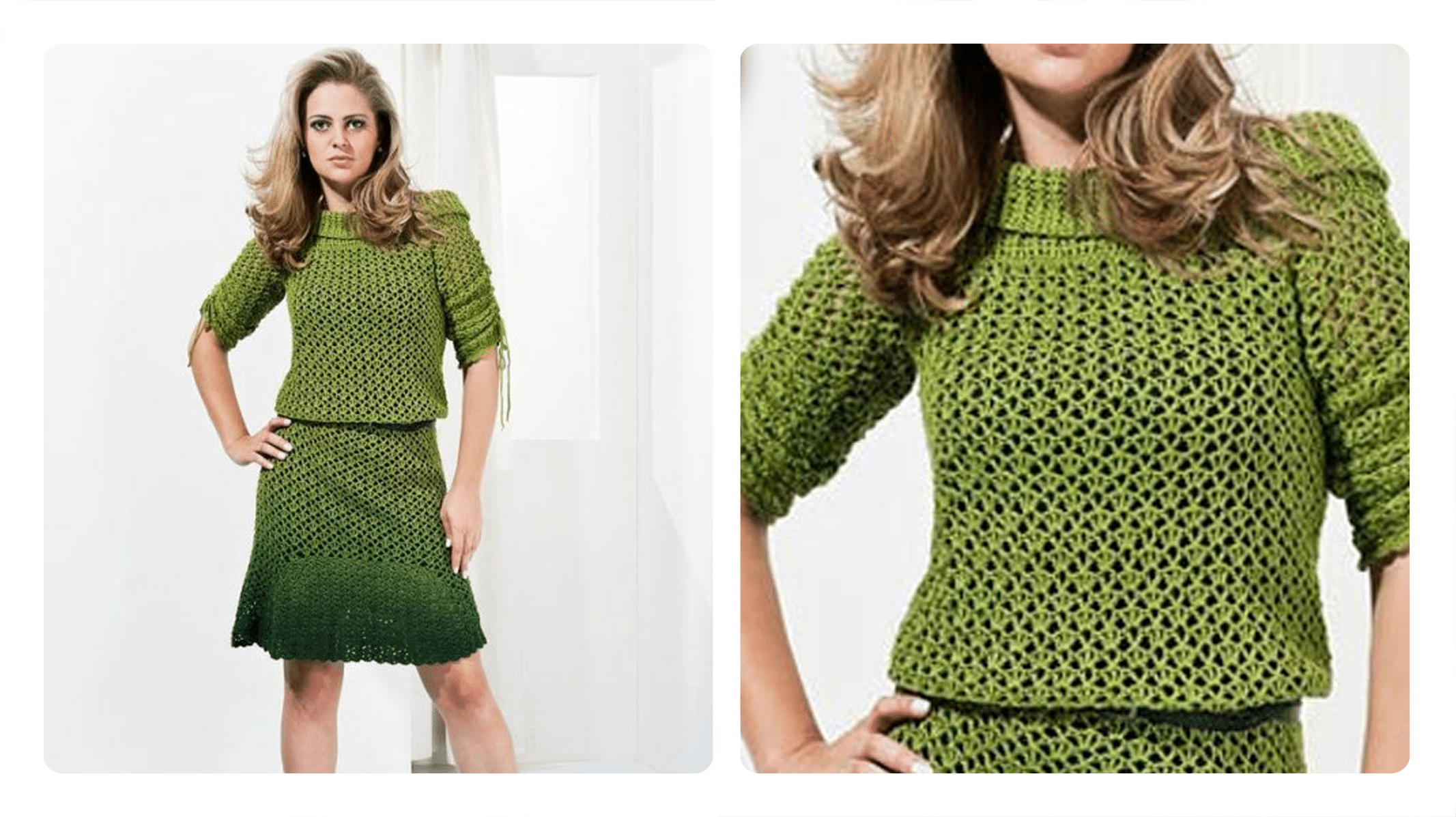 Padrões de Crochê PREMIUM: Deslumbre com o Charme do Vestido de Crochê Verde Menta Tomara-Que-Caia