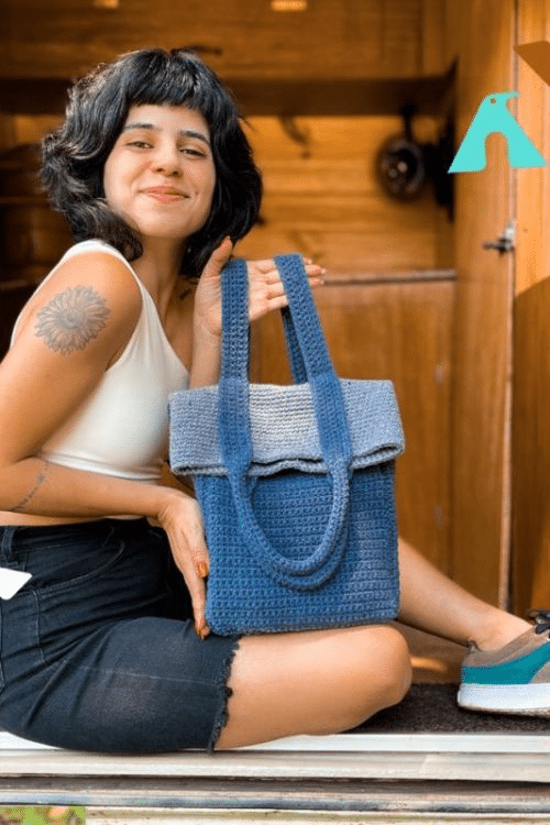 Mochila Recicla de Crochê com o Fio Ecojeans: Estilo Sustentável em Movimento
