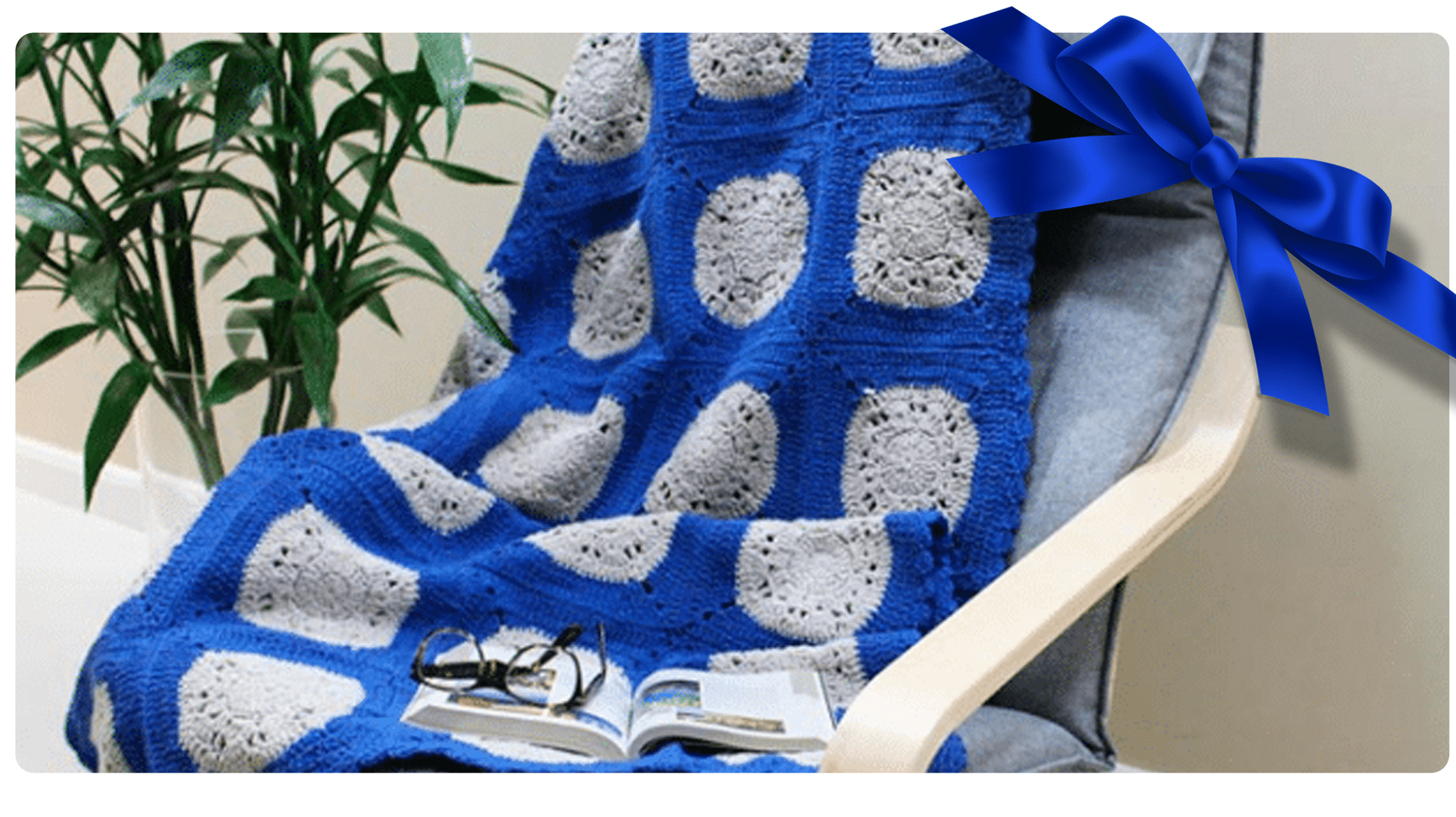 Presentes para o Dia das Mães: Manta de Crochê com Squares em Tons de Azul!