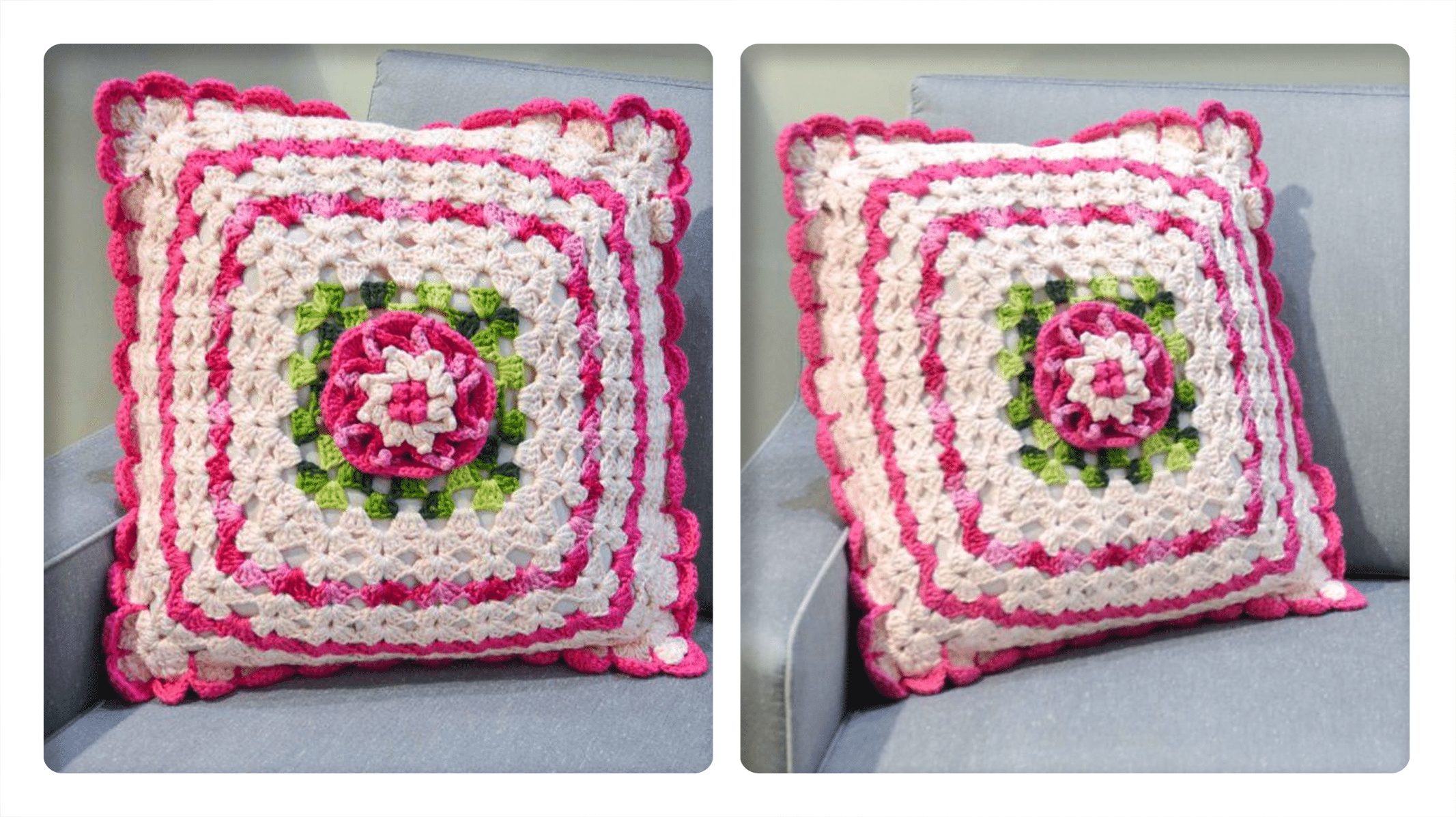 Receita de Almofada de Crochê Quadrada Premium Rosa: Sofisticação e Conforto em Cada Detalhe