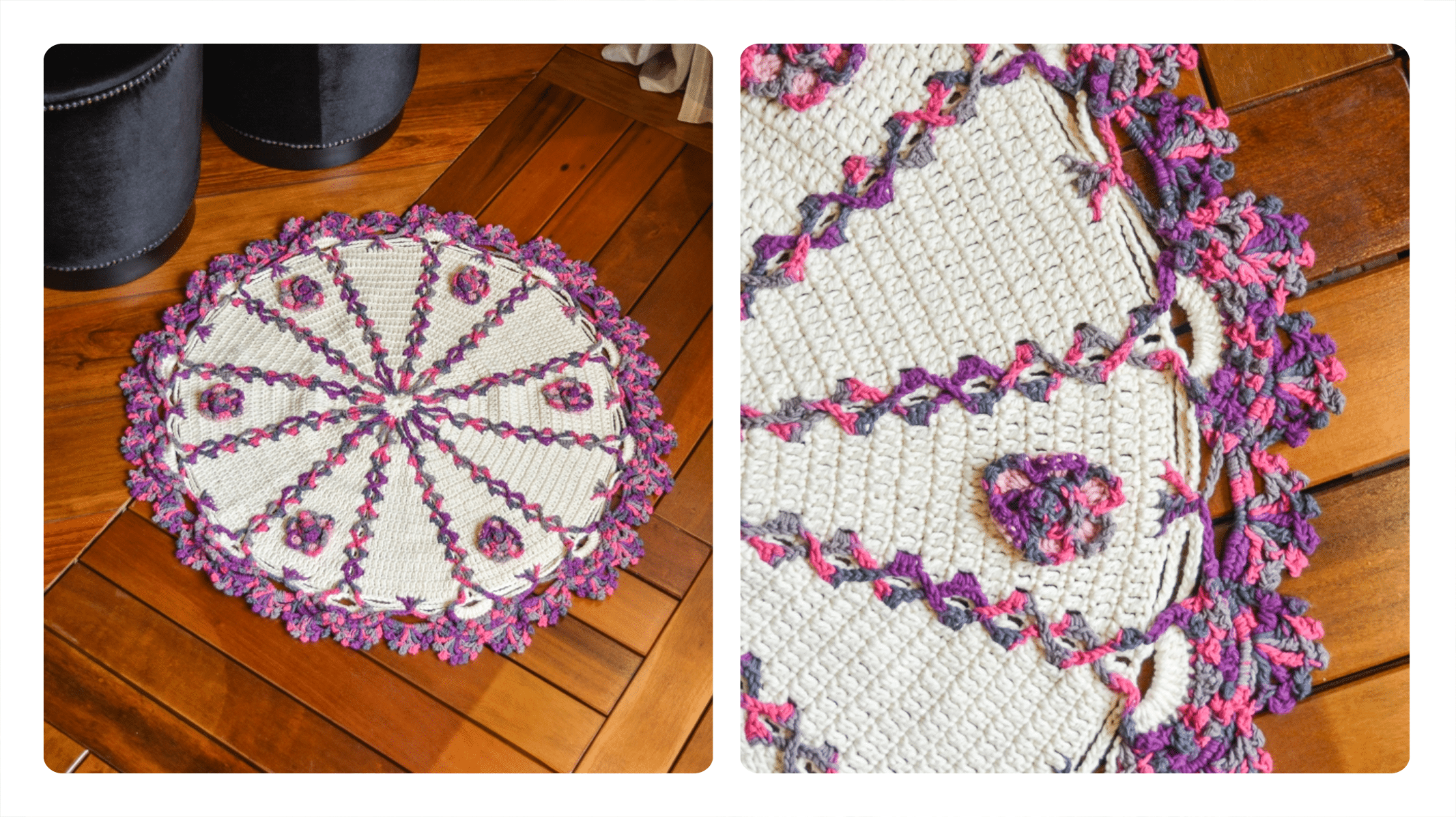Receita Tapete de Crochê Redondo Contorno Magia: Elegância e Conforto em Cada Detalhe!