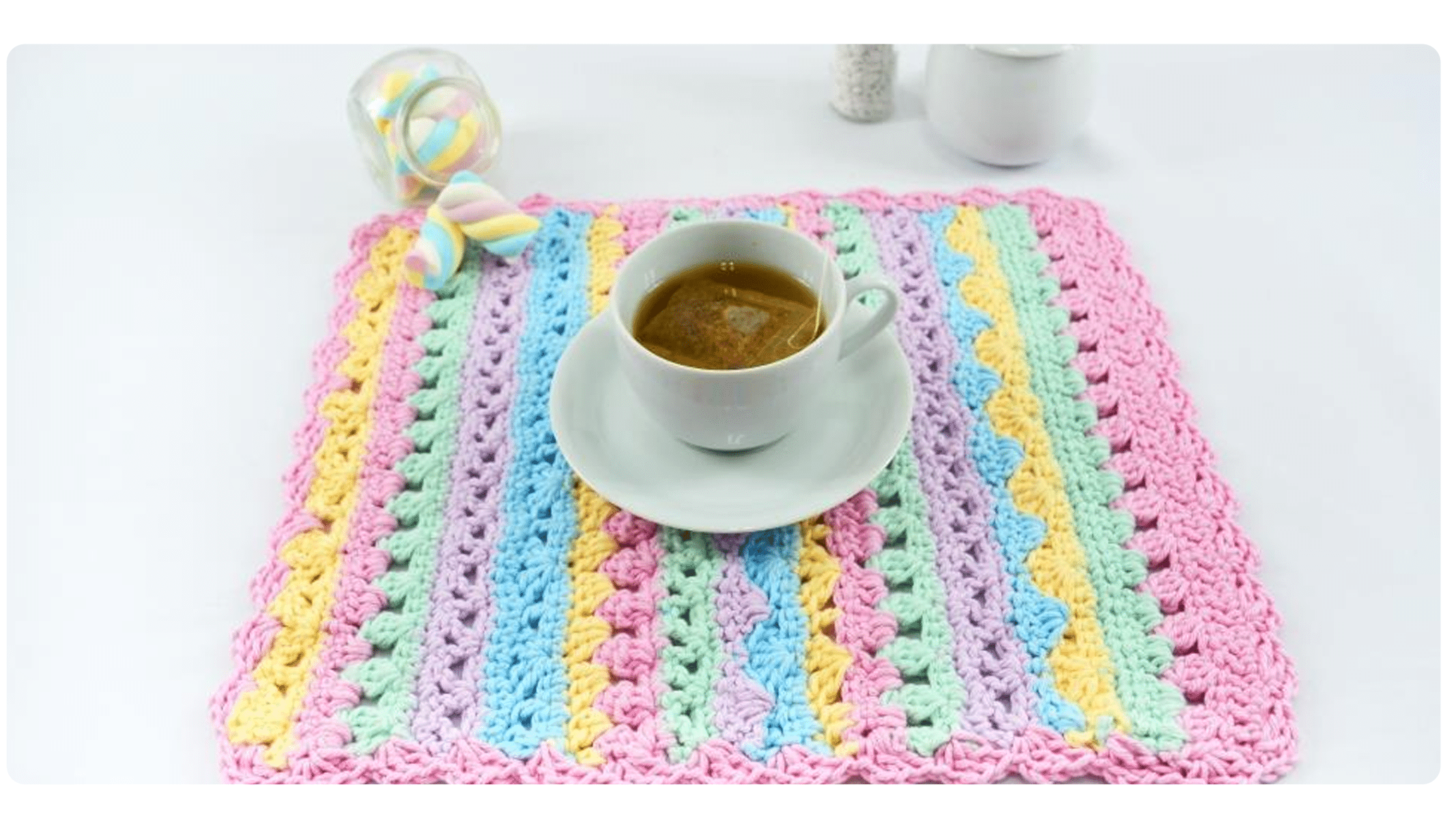 Receita Completa: Jogo Americano de Crochê CANDY