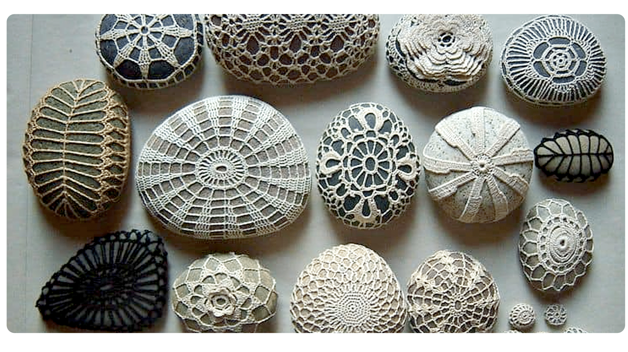 Ideias de crochê criativo: Pedras Decoradas em Crochê, Detalhes Encantadores para sua Decoração!