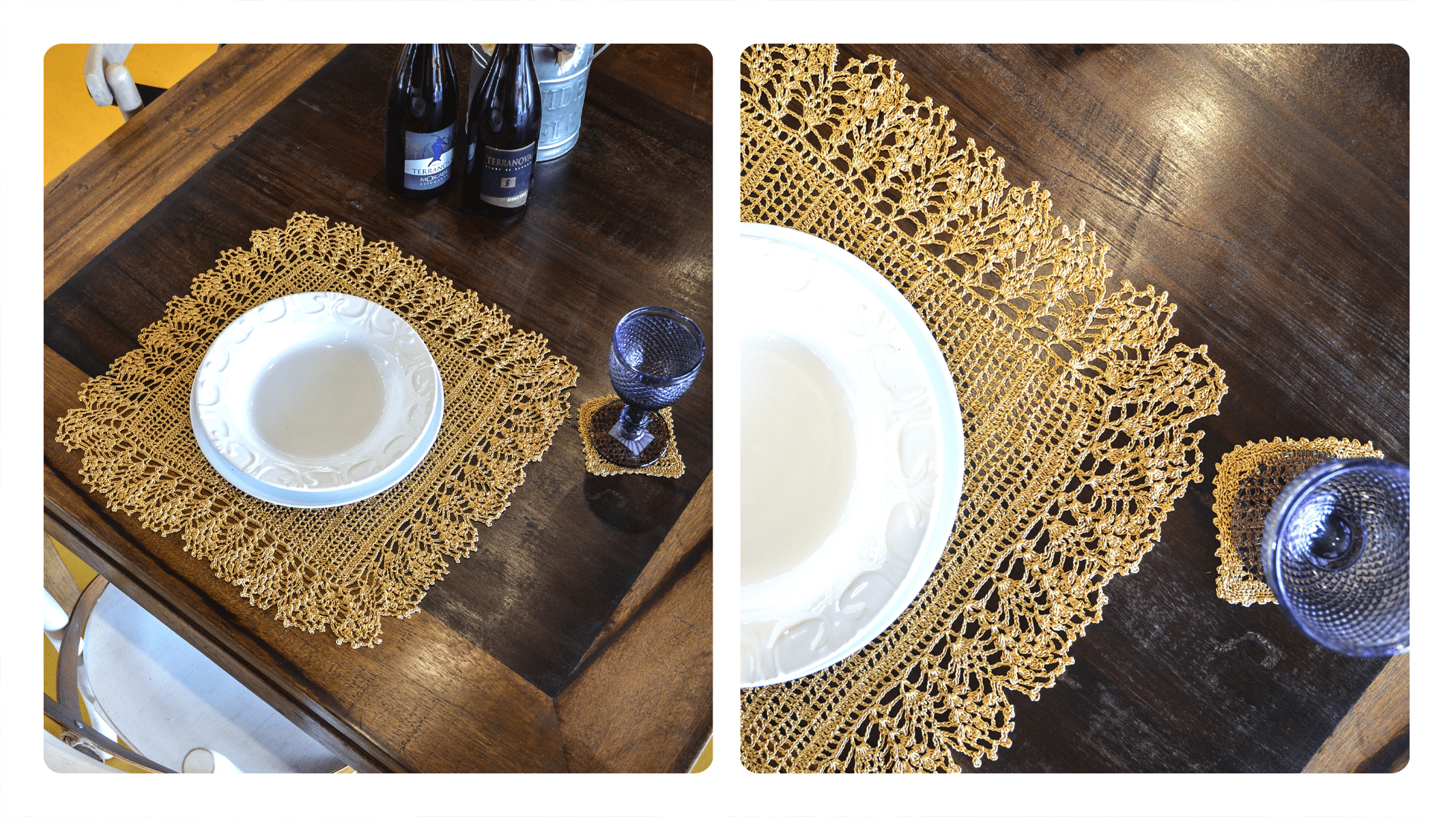 Receita Jogo Americano de Croche Ouro: Um Toque de Elegância!