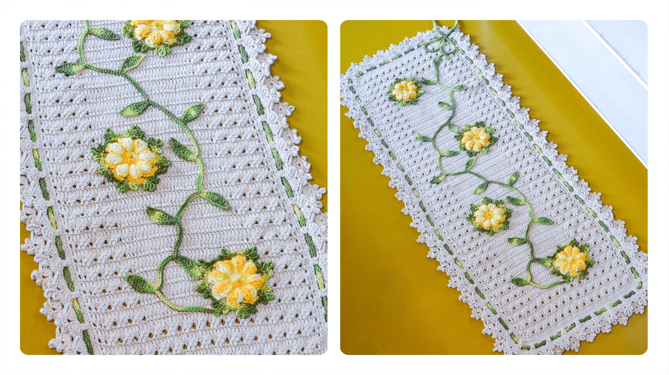 Receita Tapete de Crochê Retangular Flores de Margarida: Um Toque de Delicadeza e Charme para Seu Lar