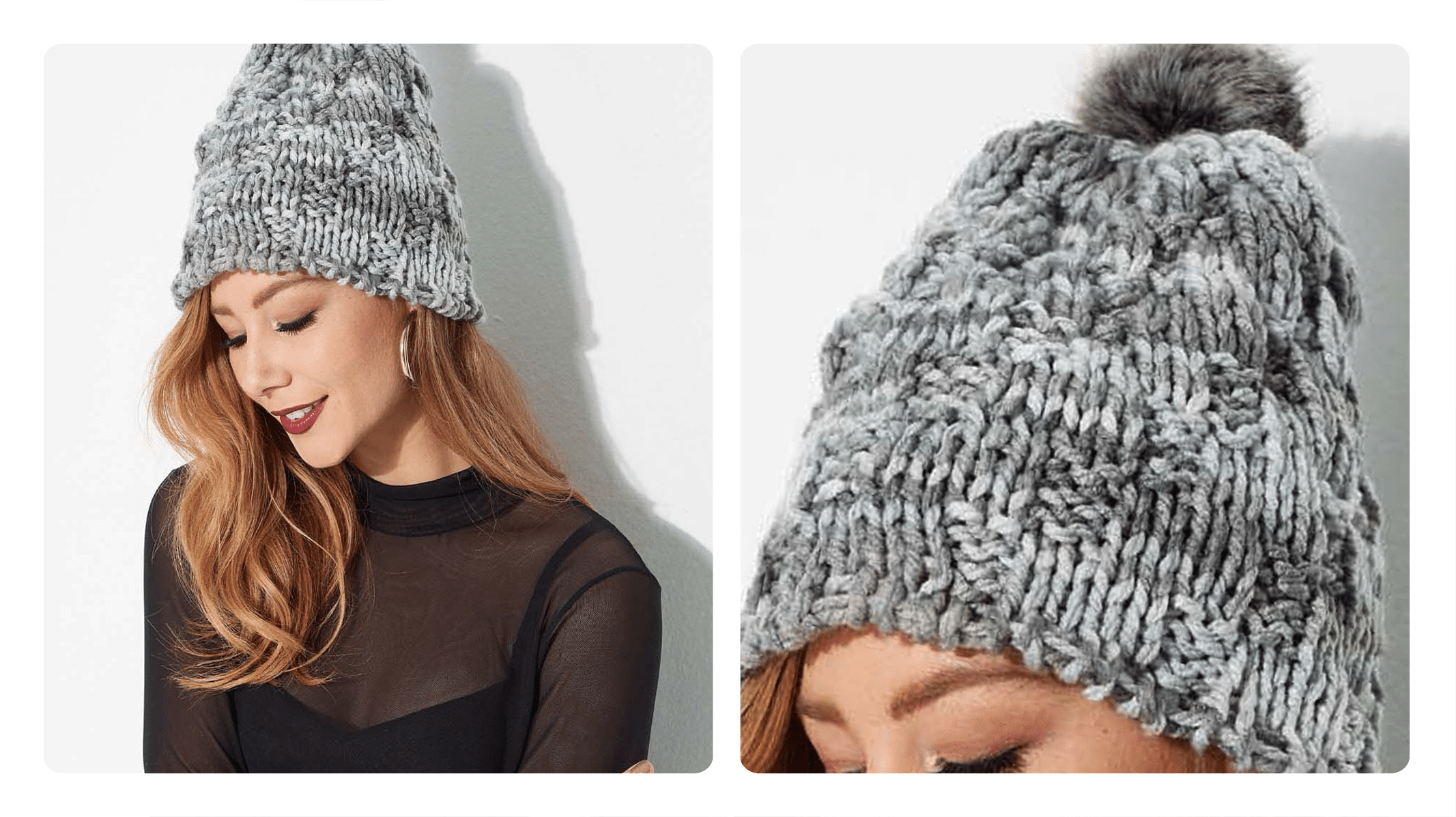 Receita Gorro de Tricô Fácil Cinza para Outono/Inverno 2024: Estilo e Aconchego em uma Peça