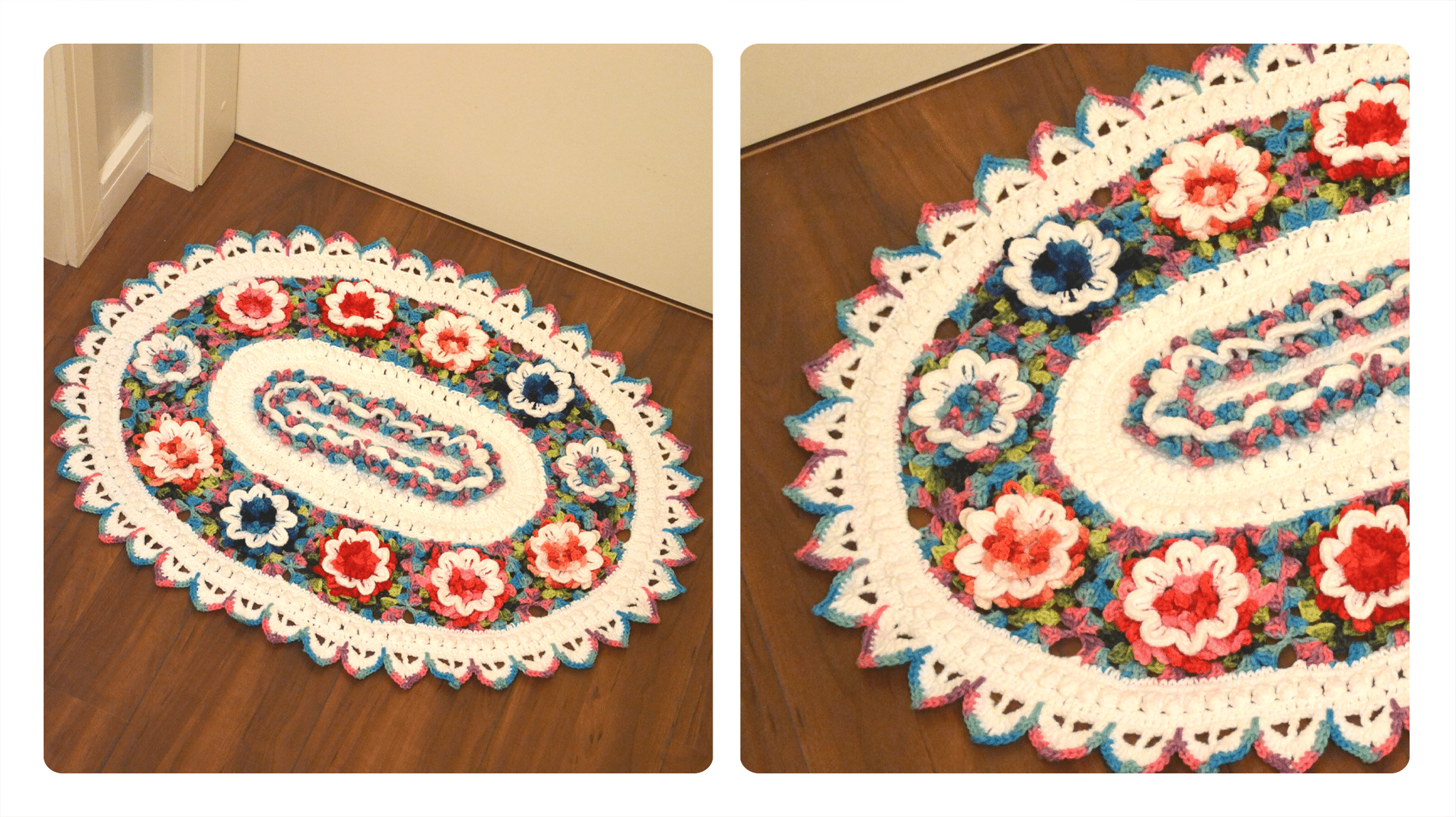 Receita Tapete de Crochê Oval Flores: Um Toque de Elegância Artesanal