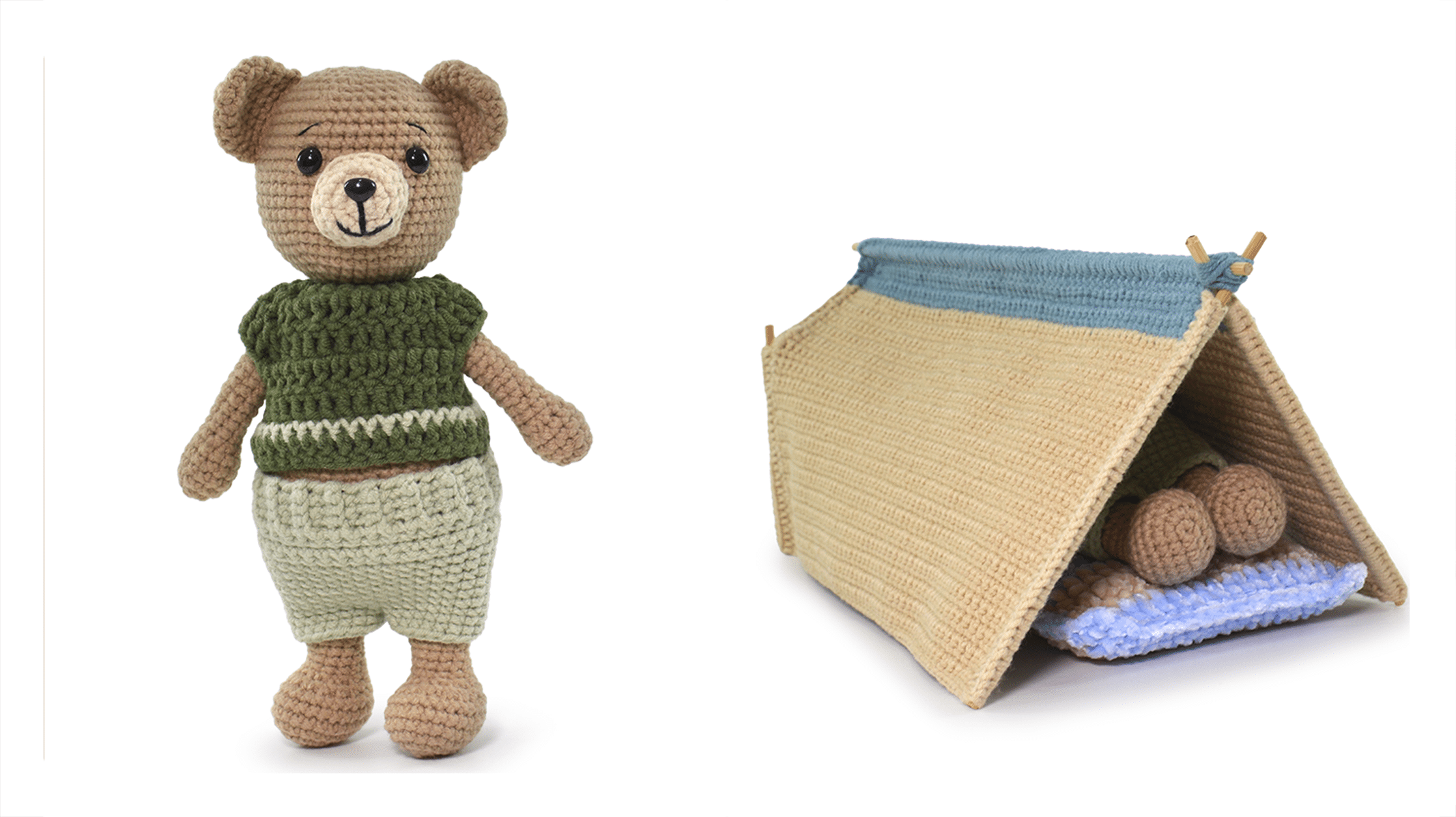 Receita Amigurumi de Crochê: Ursinho e Sua Barraca de Acampamento
