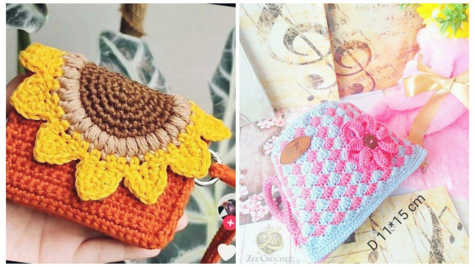 Crochê Vintage e Elegante: Bolsinhas de Crochê com Apliques de Flores e Laços!