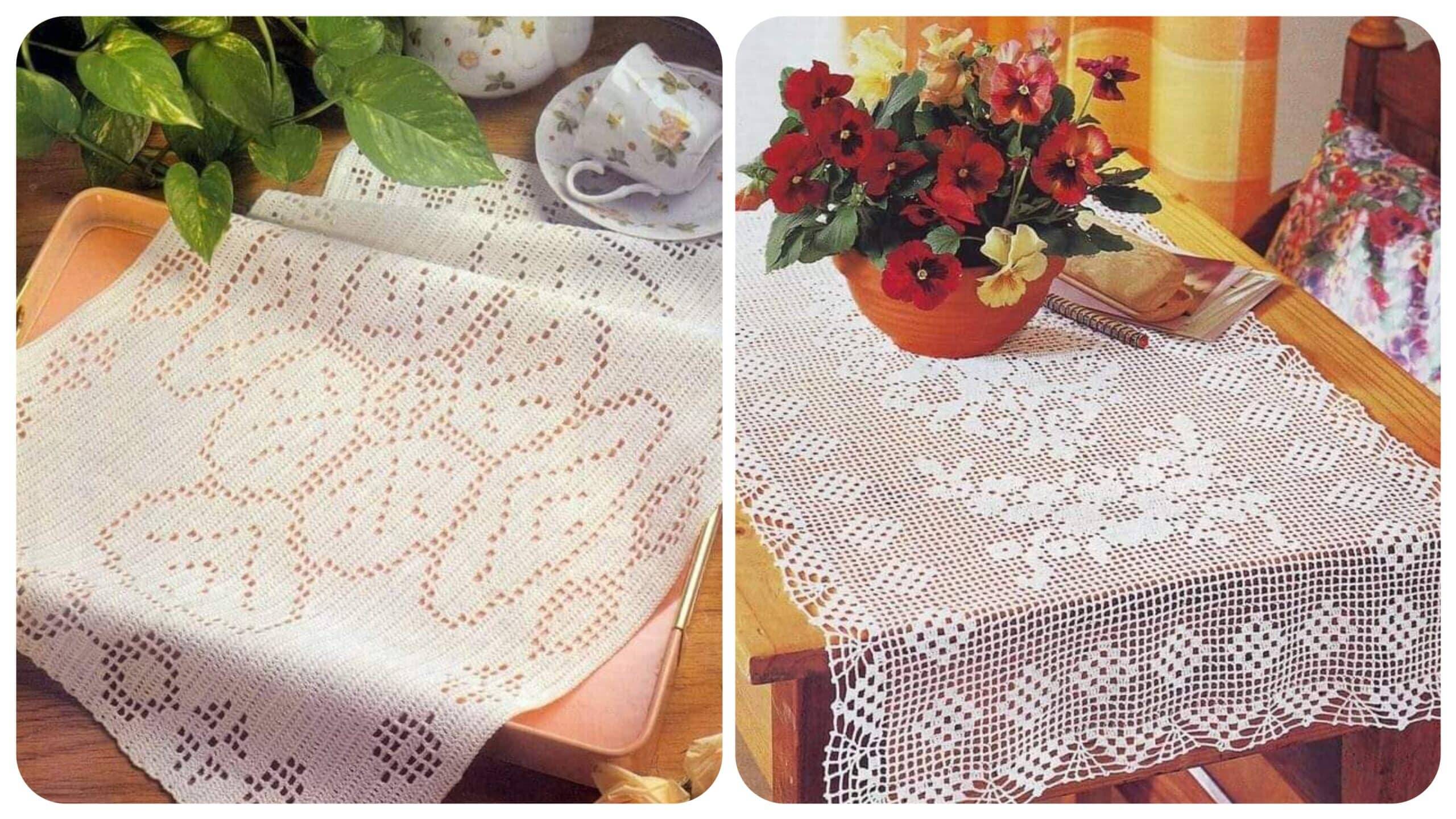 Caminhos de Mesa em Crochê Filé: Padrões Gratuitos