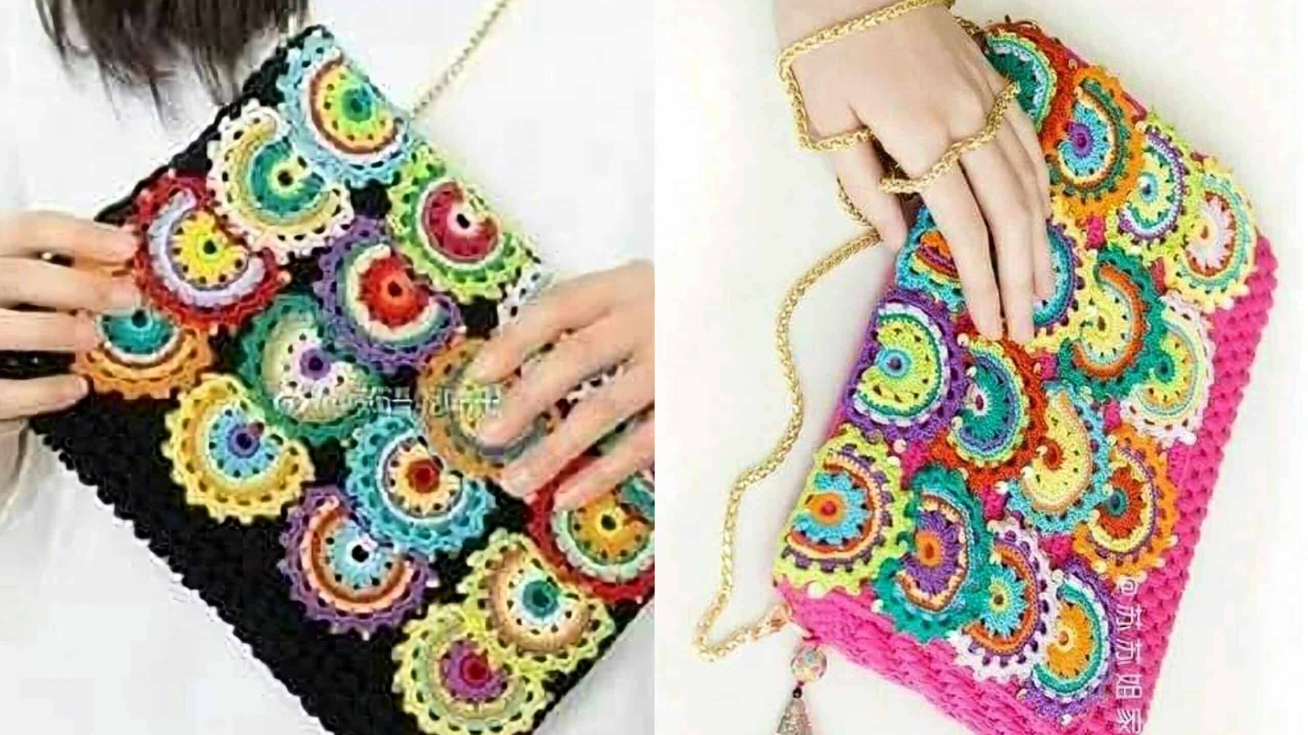 Diy Crochê Moderno Carteiras Clutch de Crochê Design Exclusivo com Gráficos
