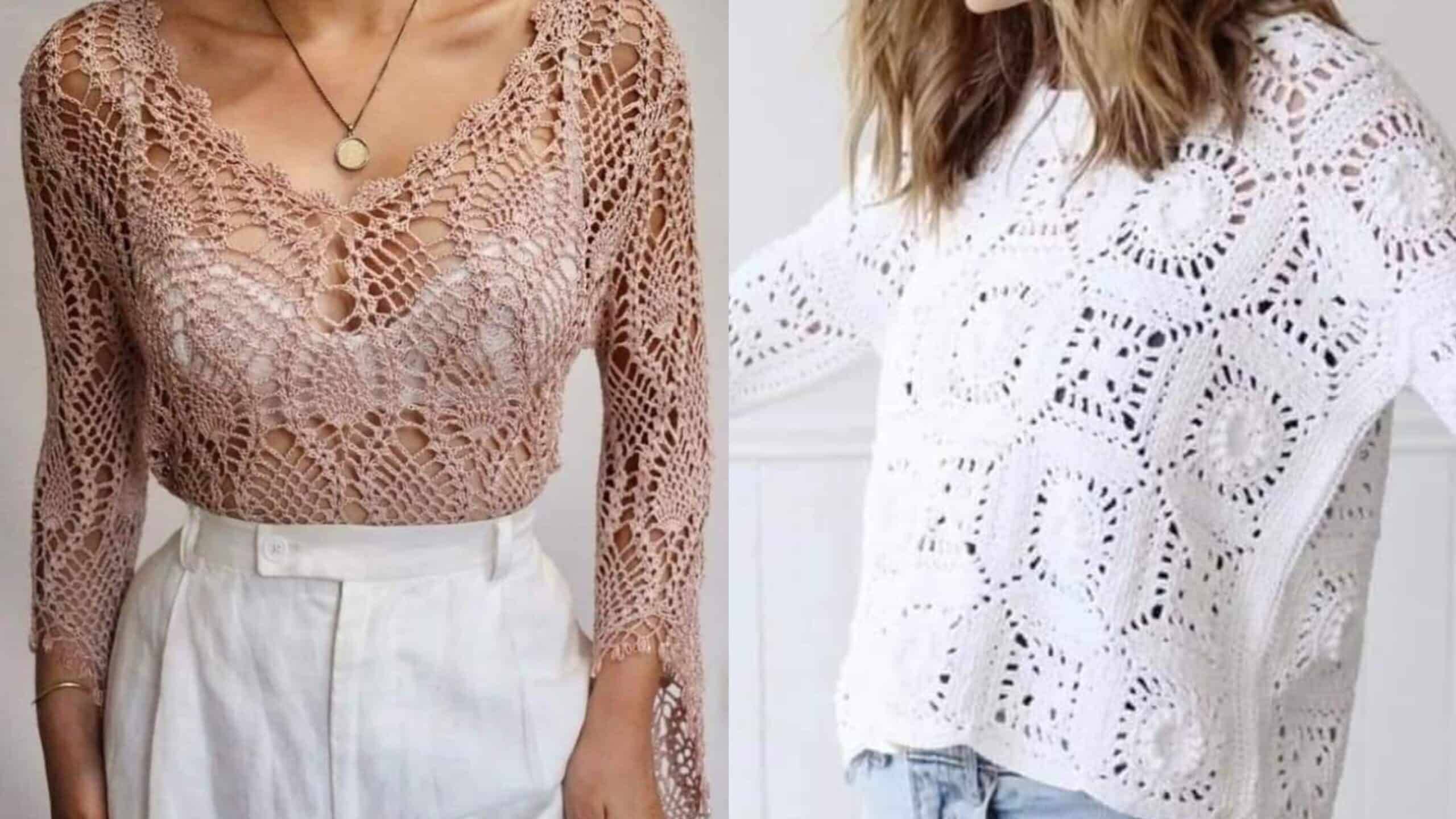 Blusas Belíssimas de Crochê: Explorando Padrões Intricados e Detalhes Artesanais
