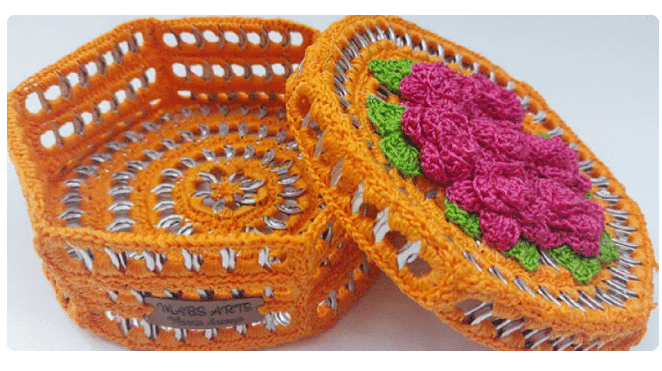 Sustentabilidade e Arte: Cesta Hexagonal em Crochê com Lacres de Latinha do Canal Mabs Artes