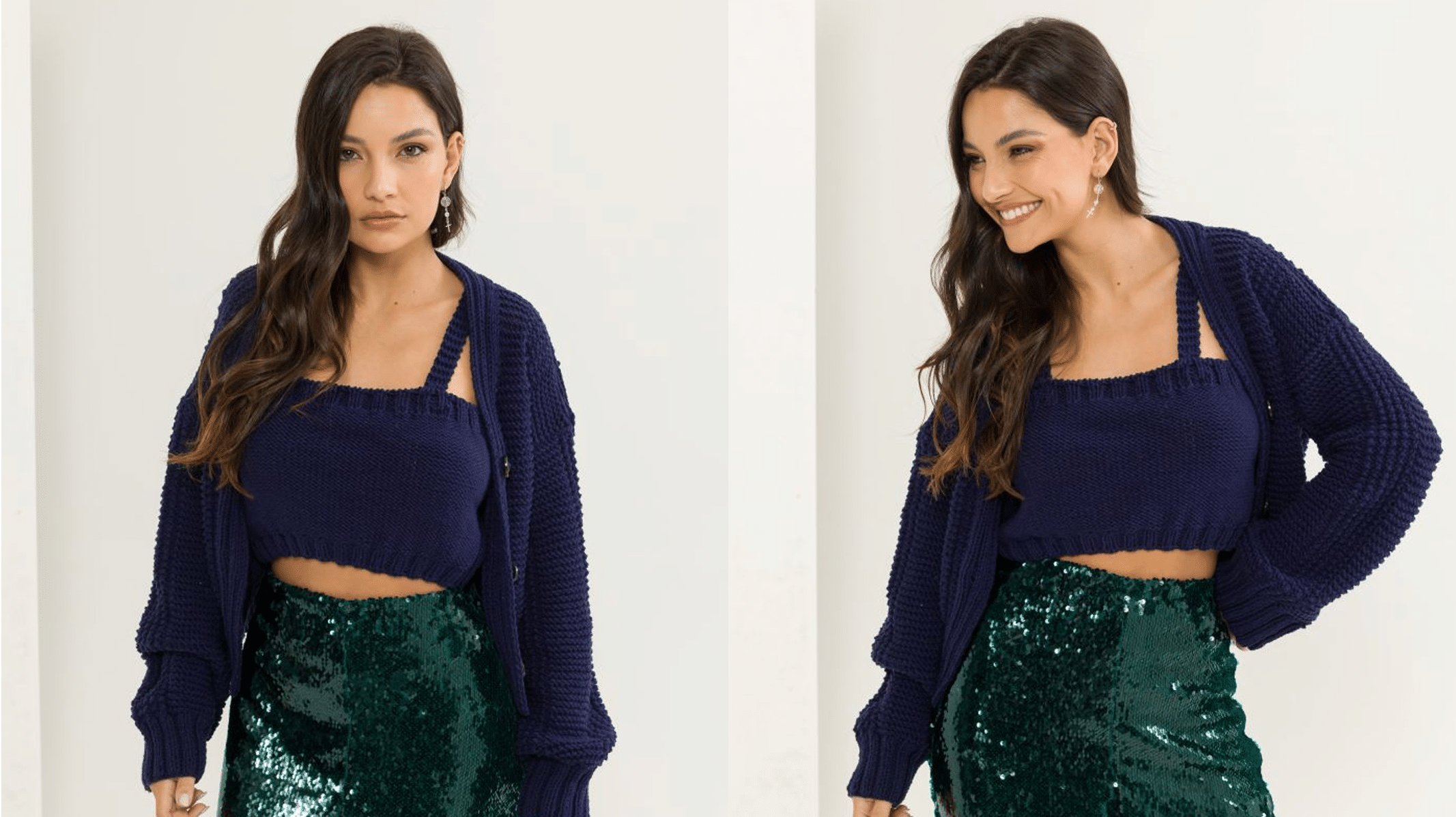 Receita Conjunto de Tricô: Cropped e Cardigã Noturna