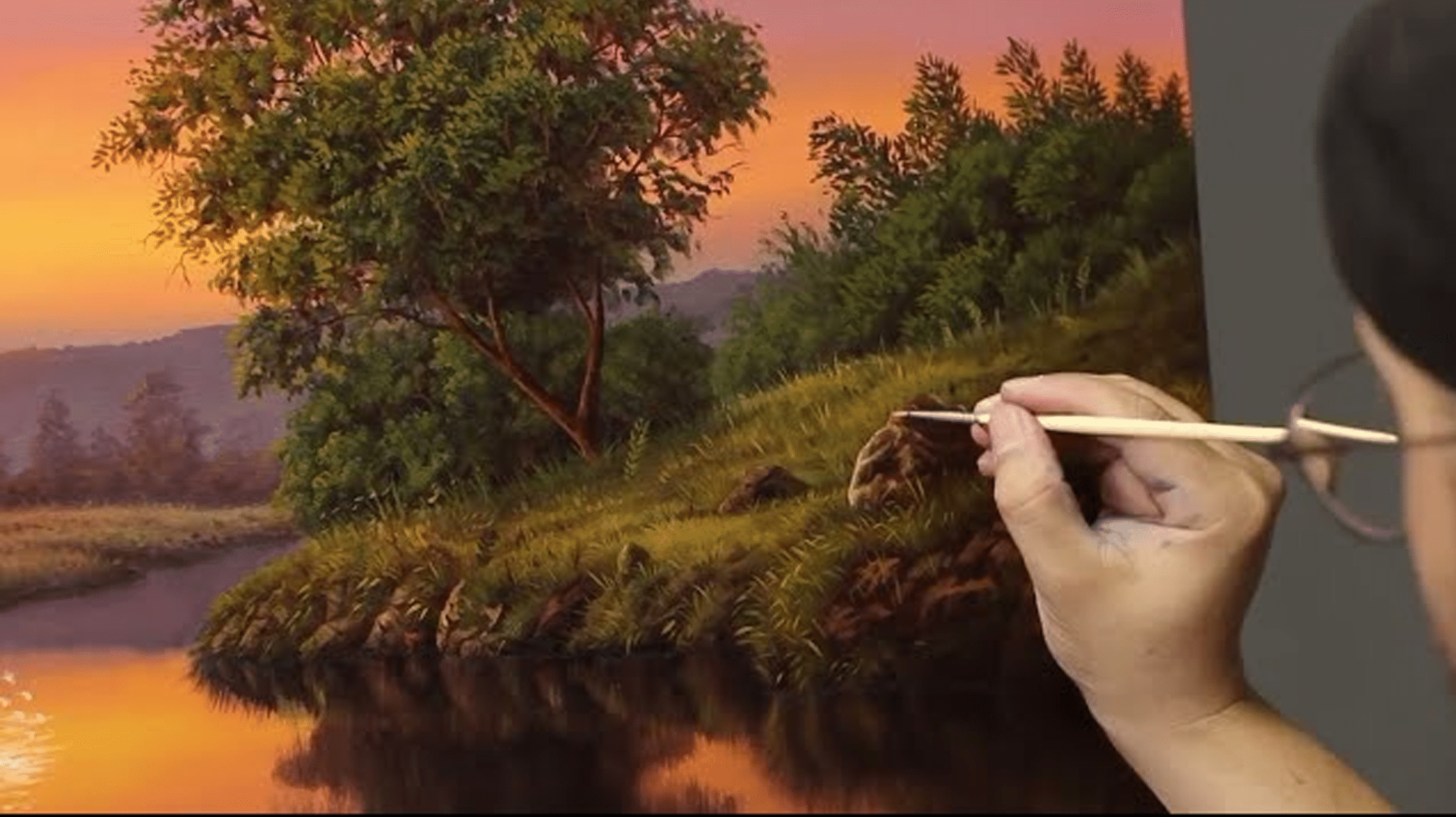Como Pintar uma Paisagem com Pôr do Sol!