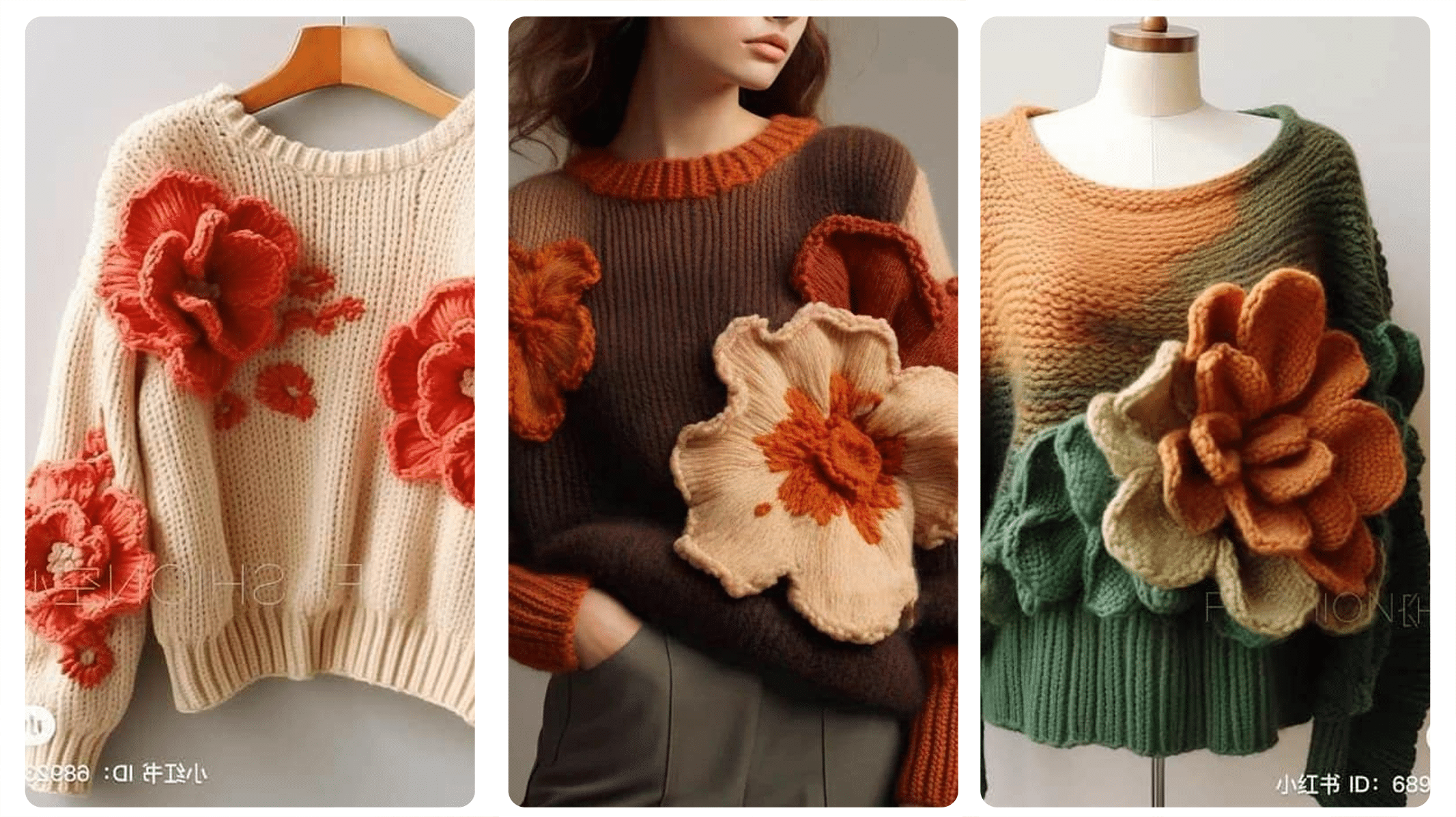 Ideias Criativas de Blusas de Tricô e Crochê com Bordados
