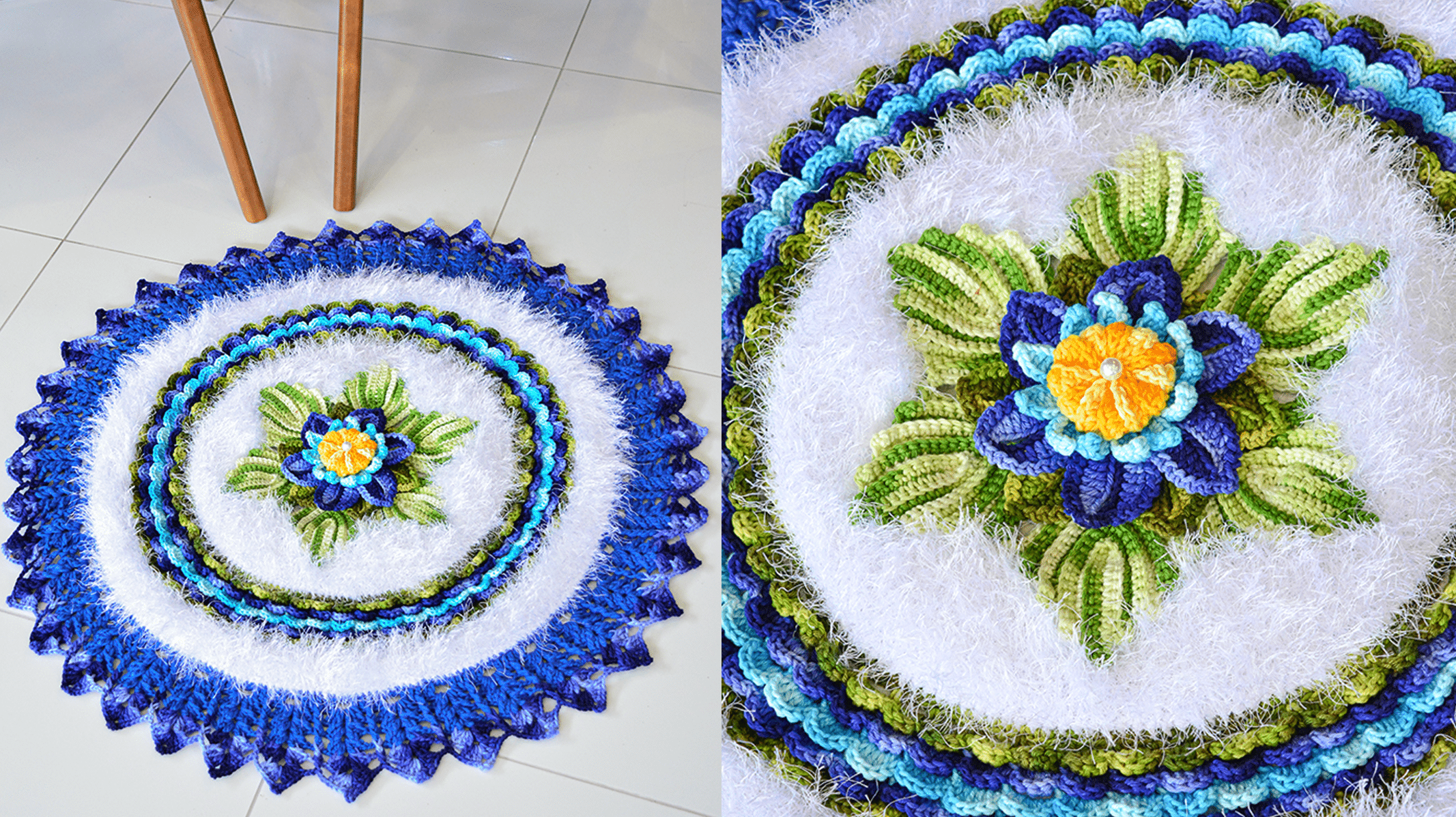 Receita Tapete de Crochê Redondo Cascata: Elegância e Charme em Cada Ambiente