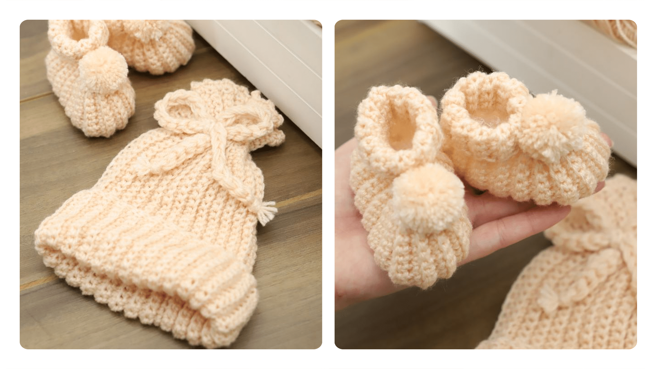 Touca e Sapatinho de Crochê Infantil Chantilly: Delicadeza e Conforto para os Pequenos