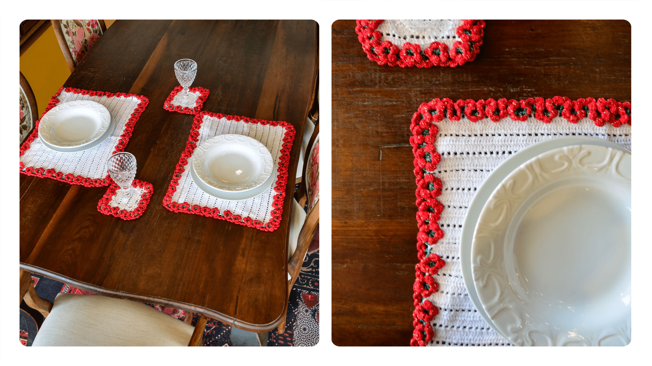 Receita Jogo Americano de Crochê e Porta-Copos: Detalhes Artesanais para Sua Mesa