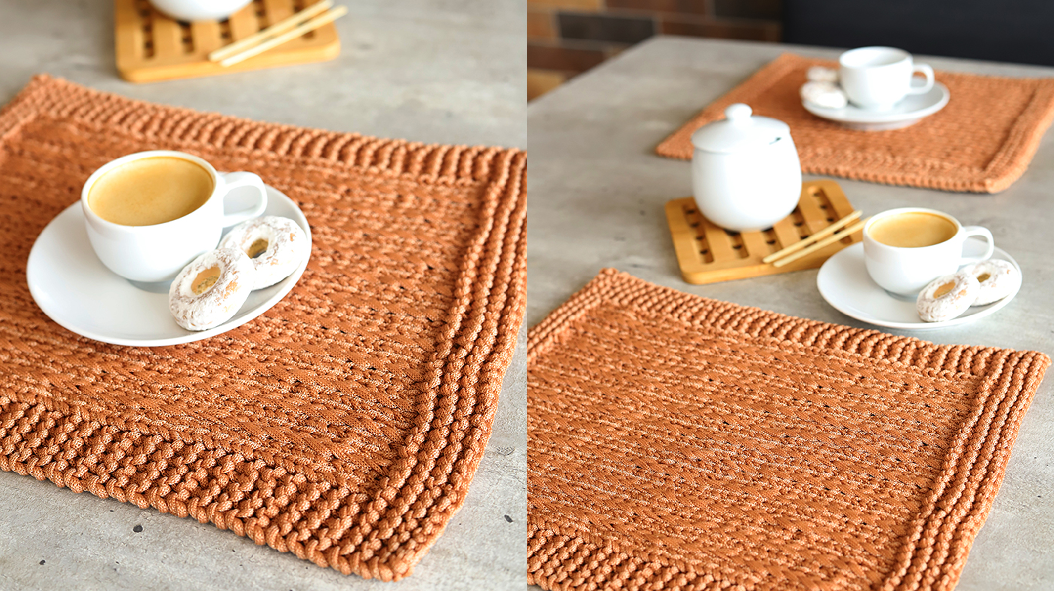 Receita Jogo Americano de Tricô Cappuccino: Elegância e Conforto para Sua Mesa