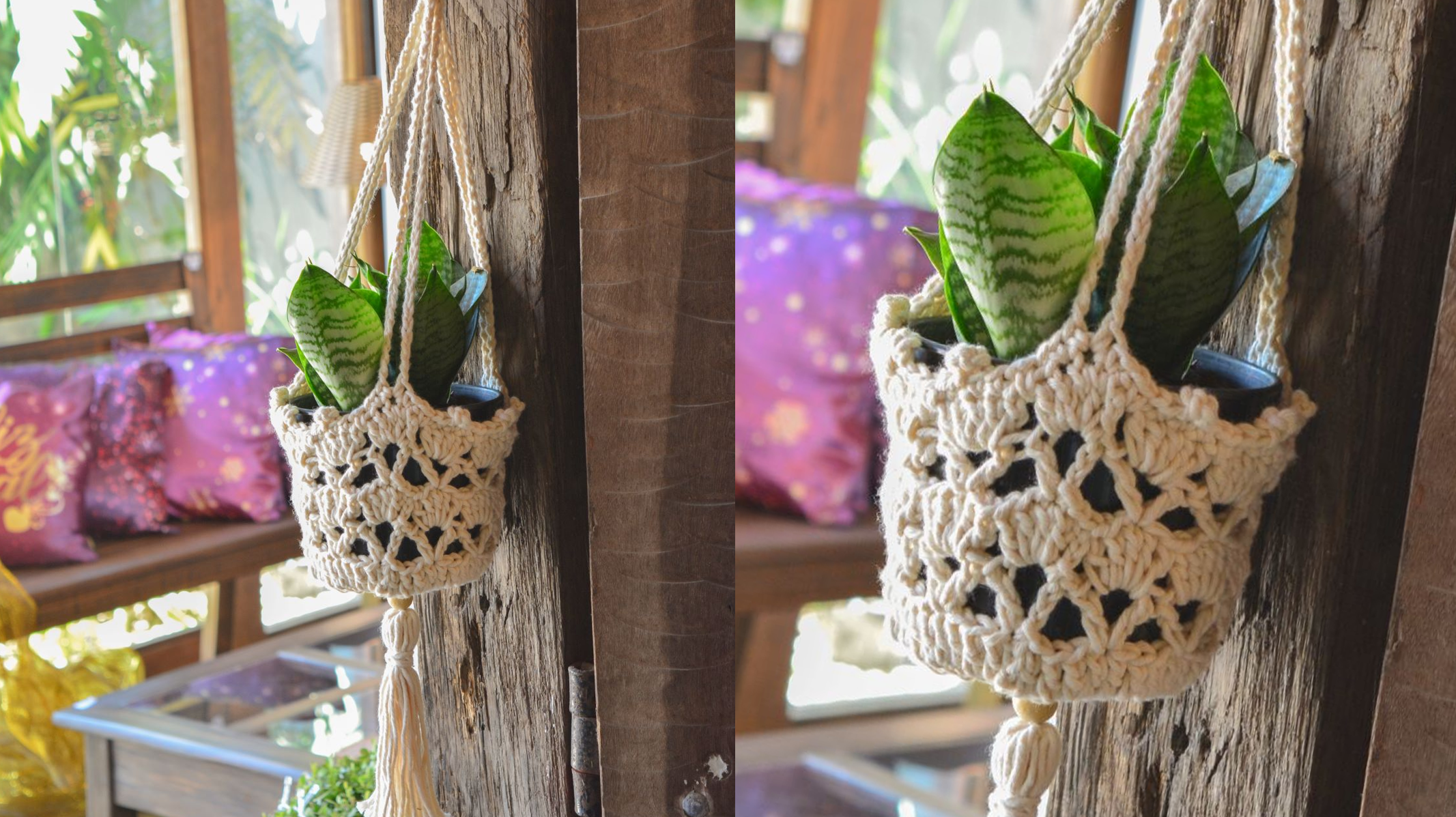 Plant Hanger de Crochê Natura: Sustentabilidade e Estilo para a Sua Casa
