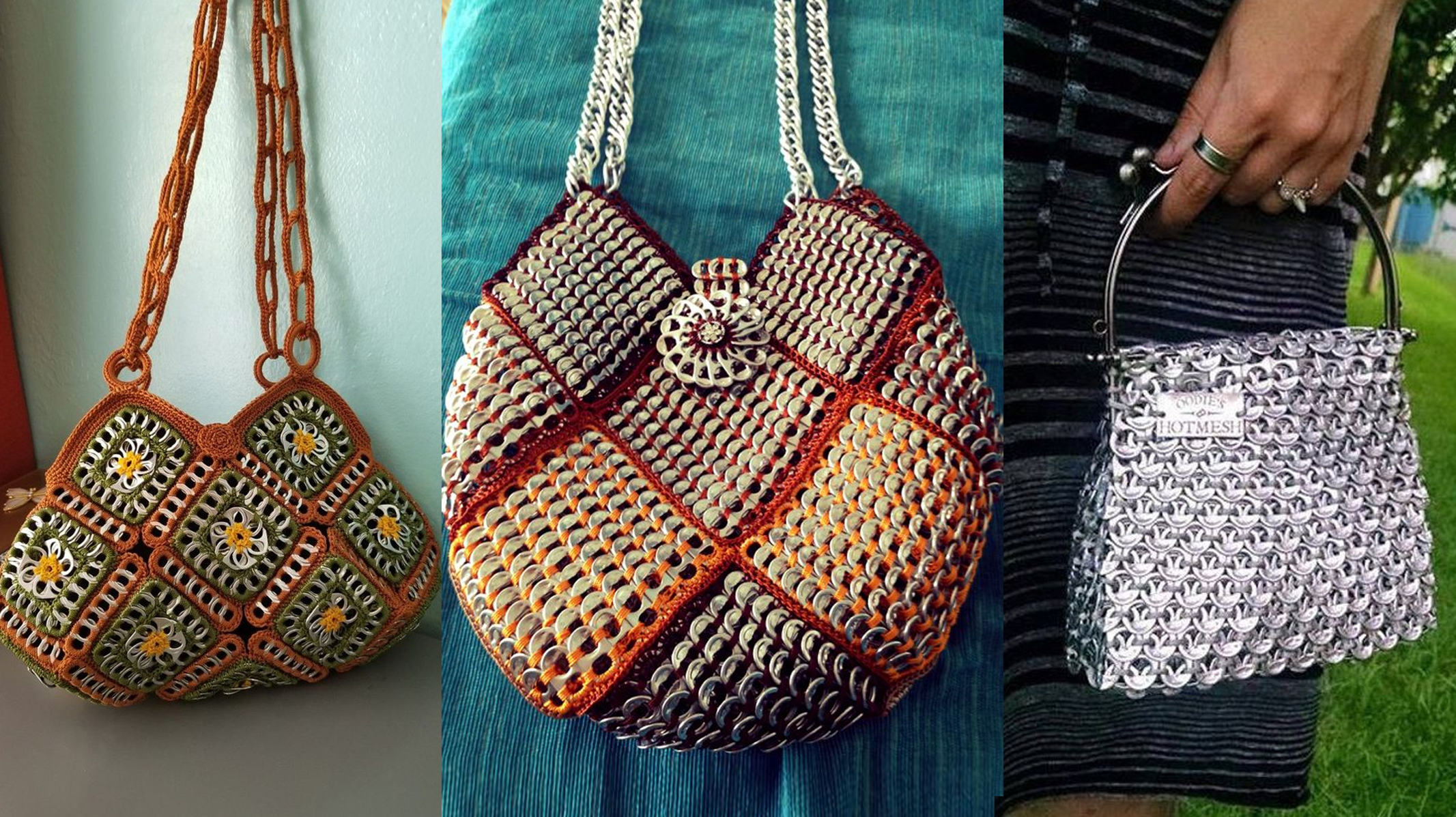 Ideias de Bolsas Artesanais Feitas com Lacre de Latinha