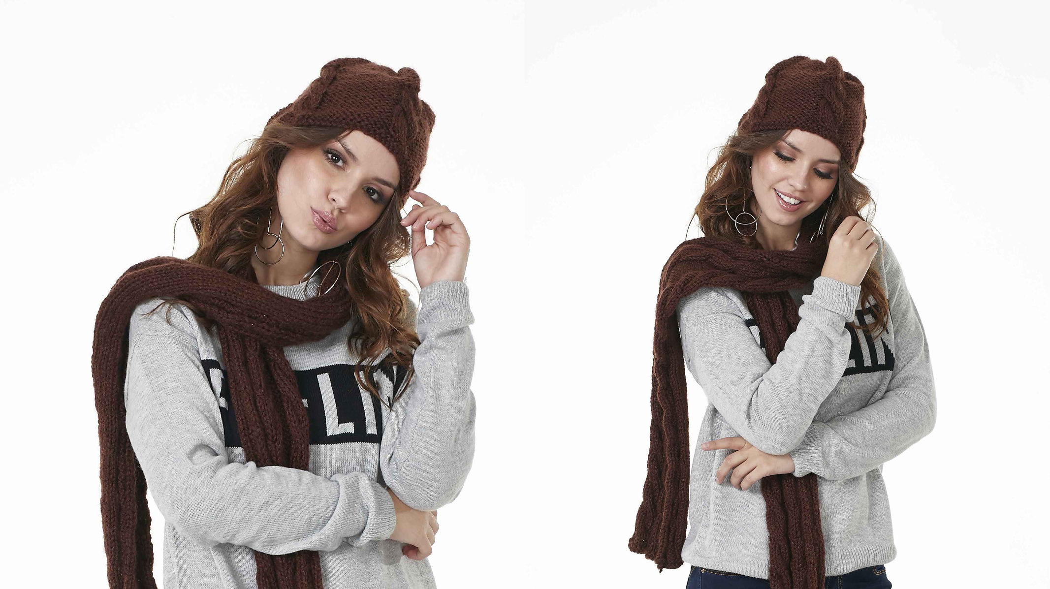 Cachecol e Gorro de Tricô Chocolate: Acessórios Quentes e Elegantes para o Inverno