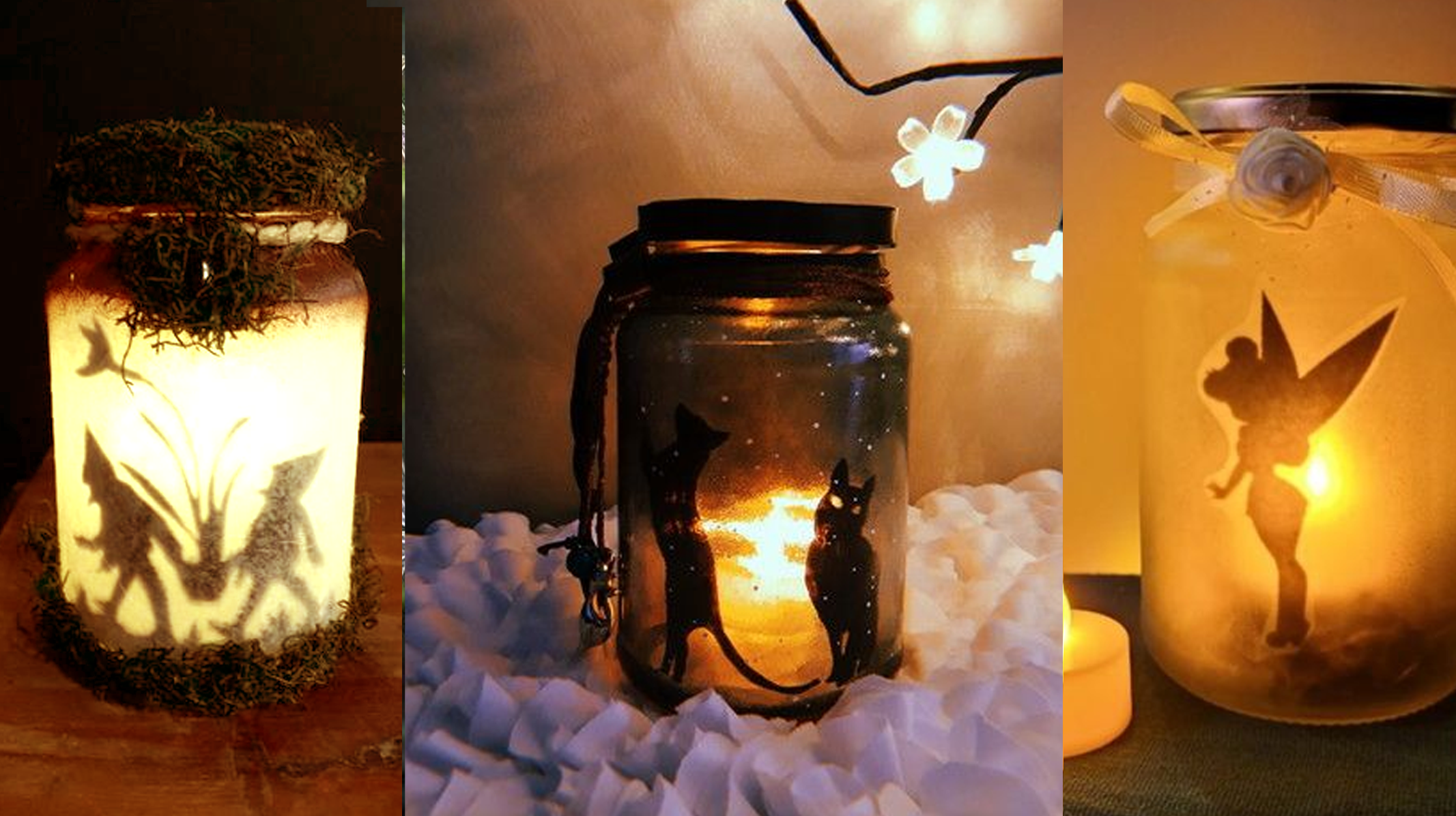 Que Tal Iluminar Seu Quarto com Esses Lindos Porta-Velas e LEDs em Potes de Vidro?