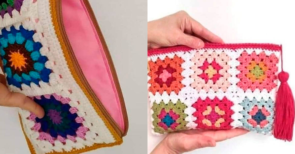 Carteiras de Crochê com Quadradinhos: Peças Práticas e Estilosas