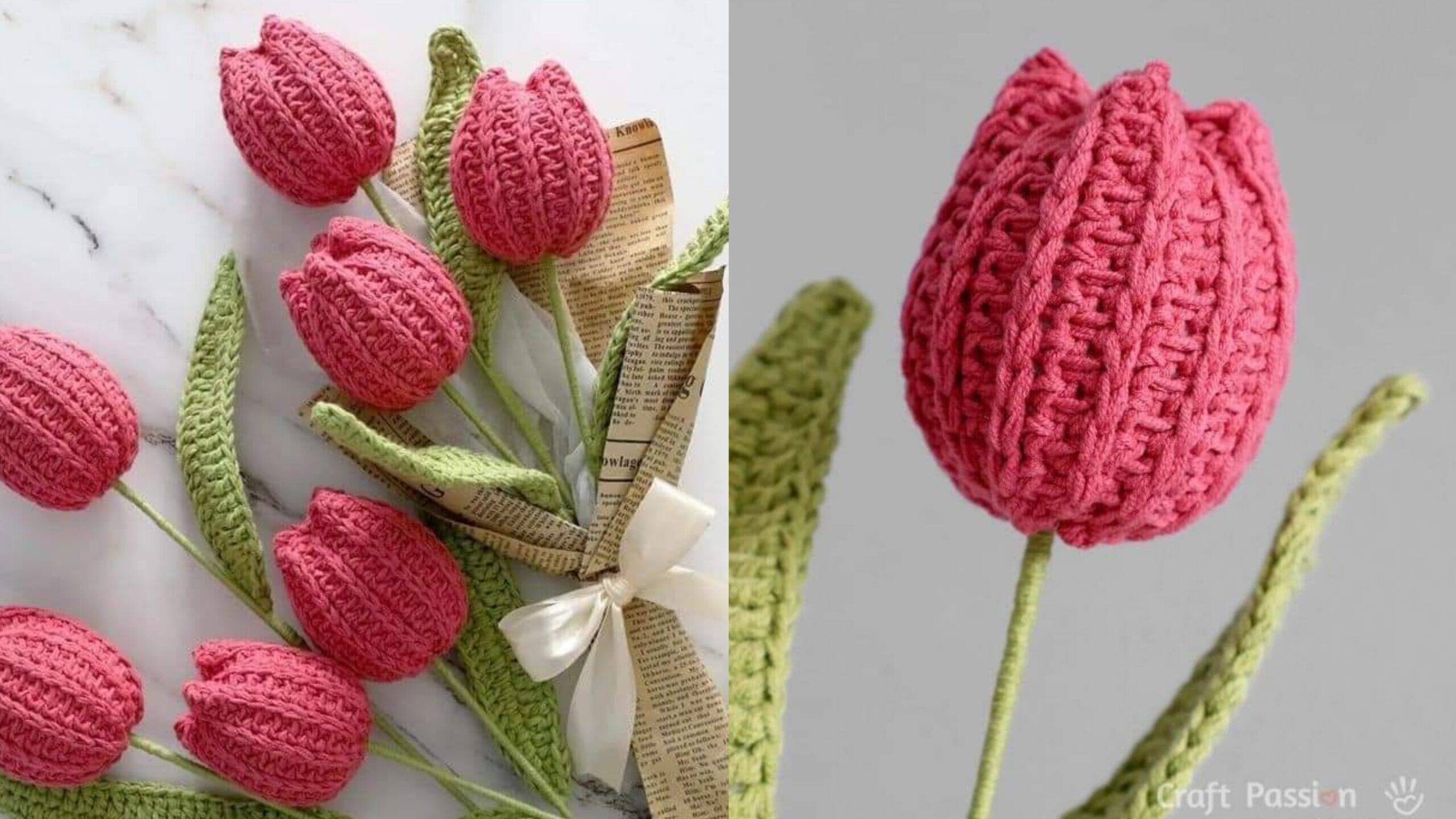 Crochê de Luxo: Como Criar Tulipas em Crochê com Delicadeza e Elegância