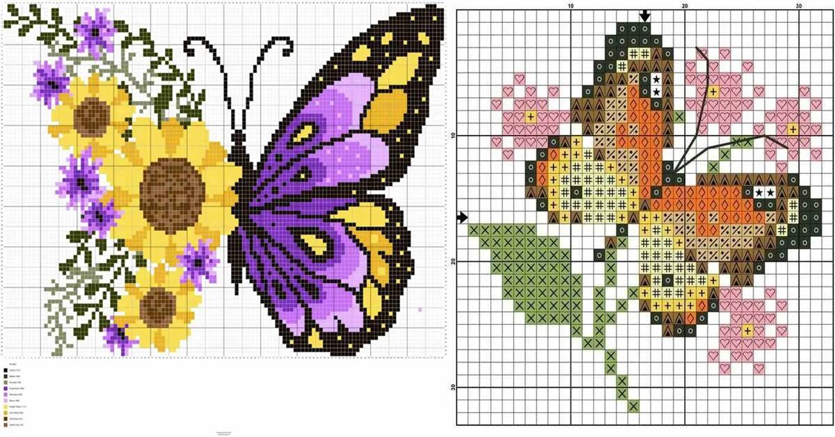 Gráficos de Borboletas em Ponto Cruz: Um Toque Mágico!