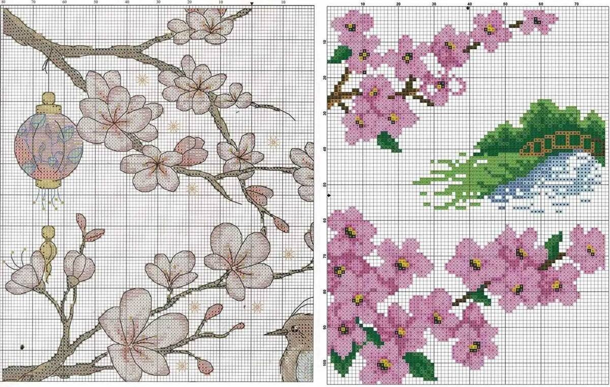 Flor de Cerejeira em Ponto Cruz: Diversifique Seu Artesanato!
