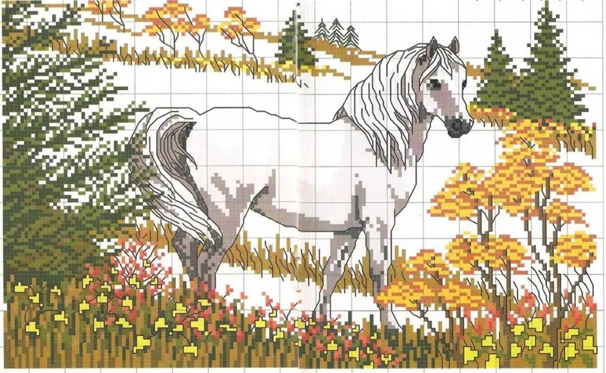 Lindos Cavalos em Ponto Cruz: Animais no Seu Artesanato!