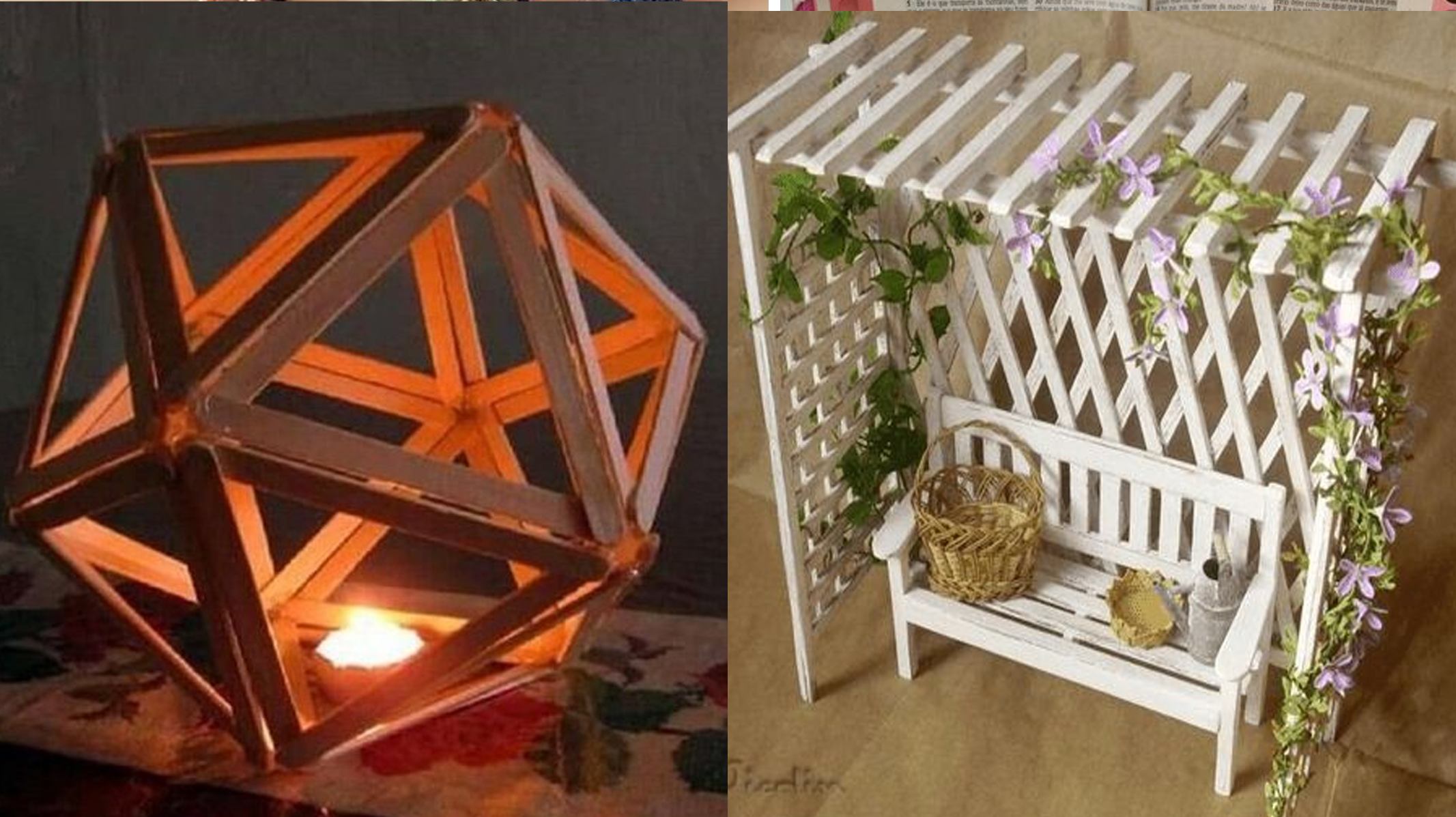 Artesanatos para Decoração Feitos com Palitos de Sorvete
