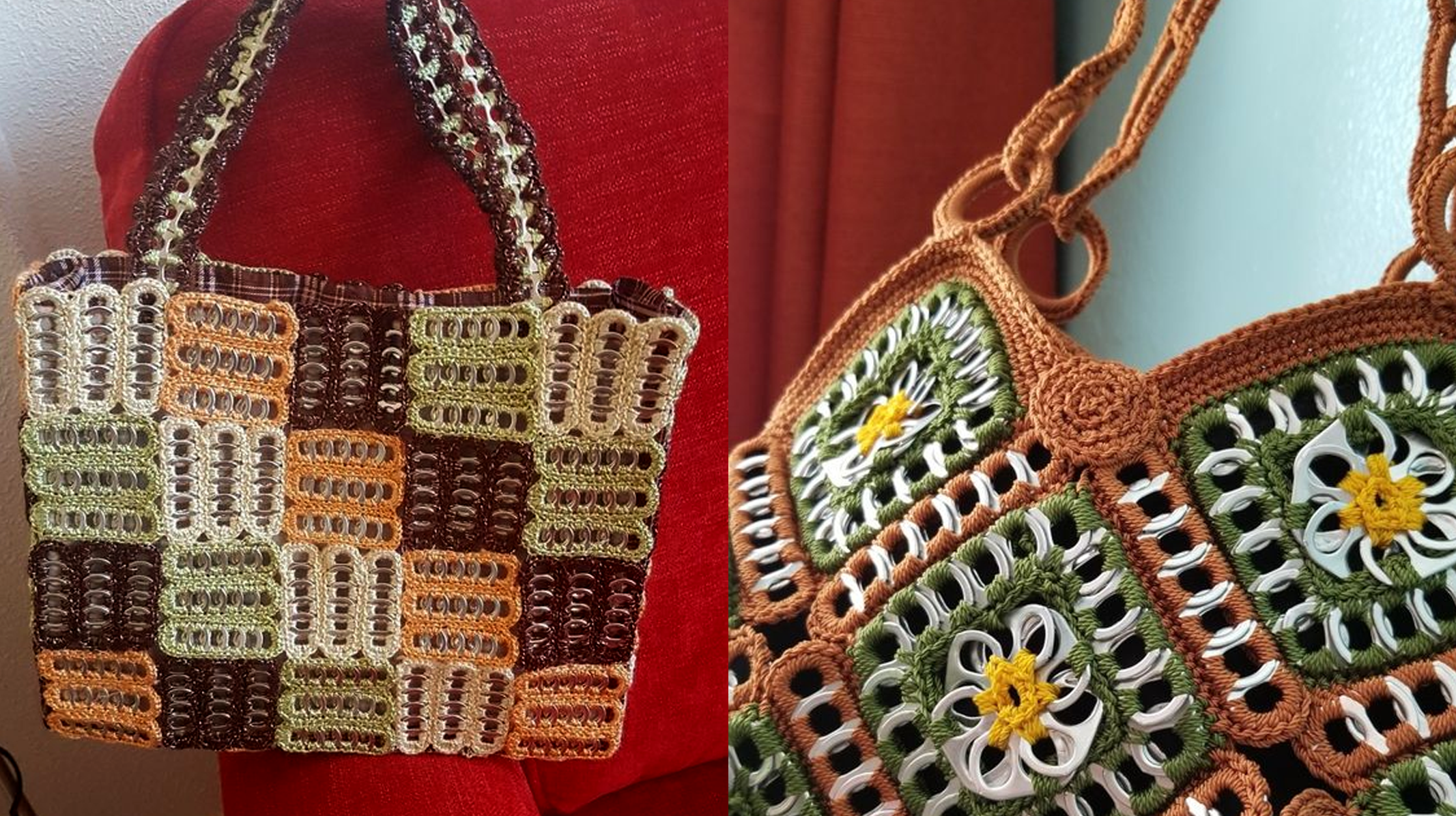 Como Fazer Lindas Bolsas Utilizando Lacres de Latinha