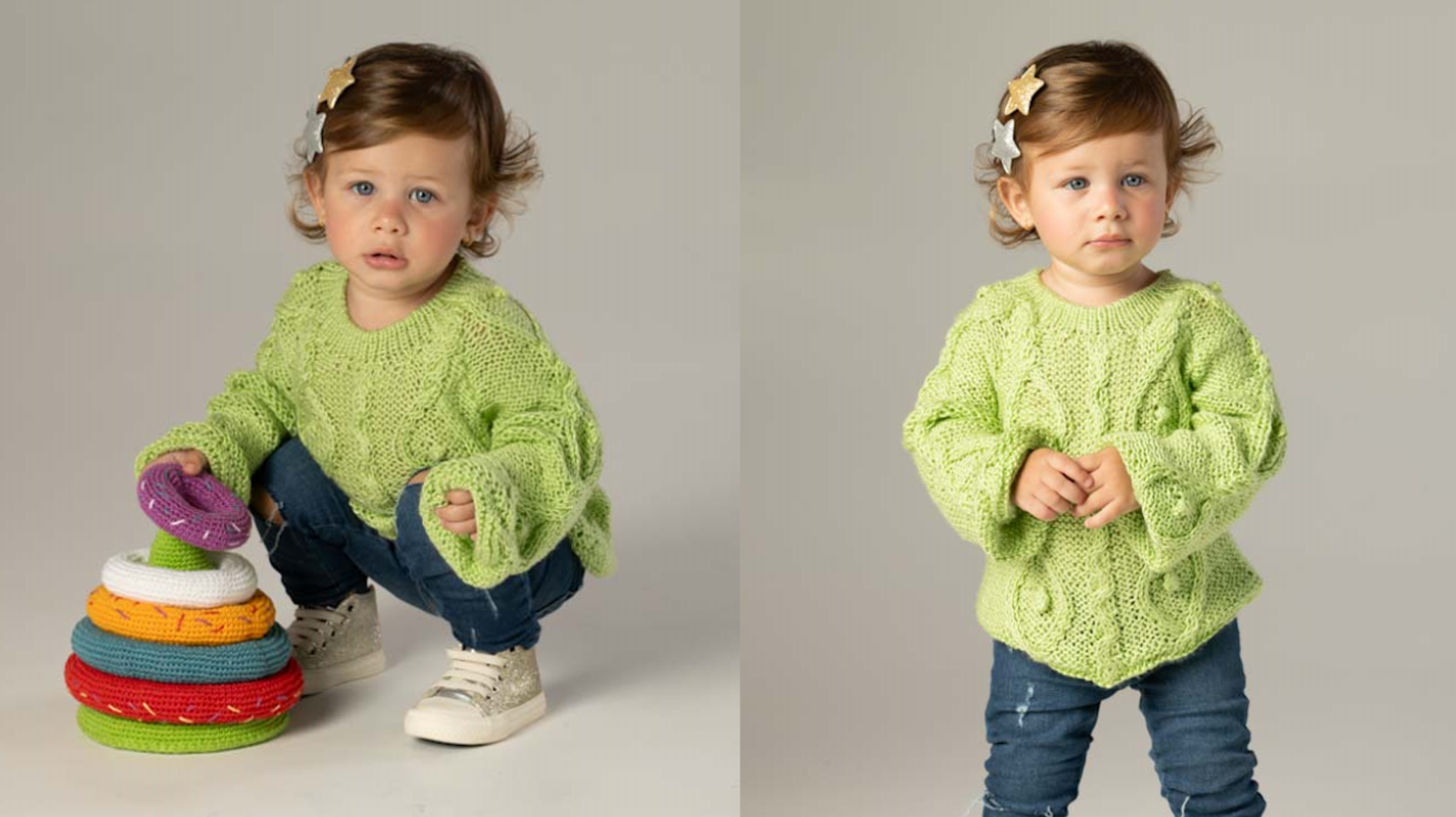 Suéter em Tricô Infantil Pistache: Estilo e Conforto para os Pequenos