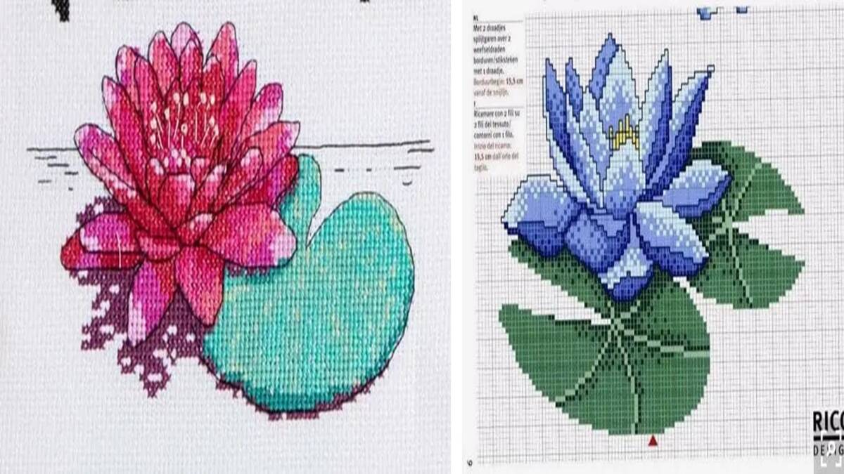 Flor de Lótus em Ponto Cruz: Adicione em Seu Artesanato!