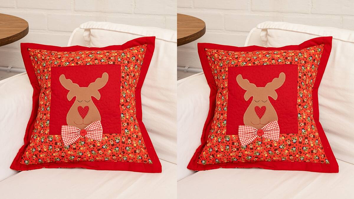 Almofada de Natal Rena em Patchwork: Aprenda a Fazer a Sua!