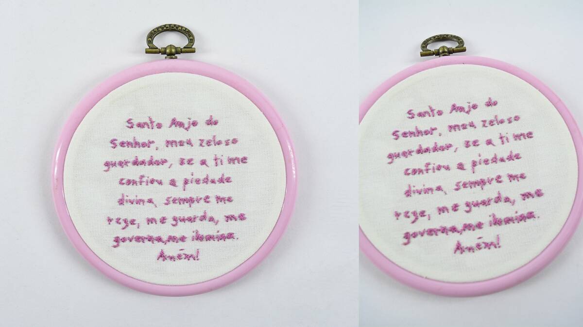Bordado Santo Anjo: Faça uma Linda Mensagem Bordada!