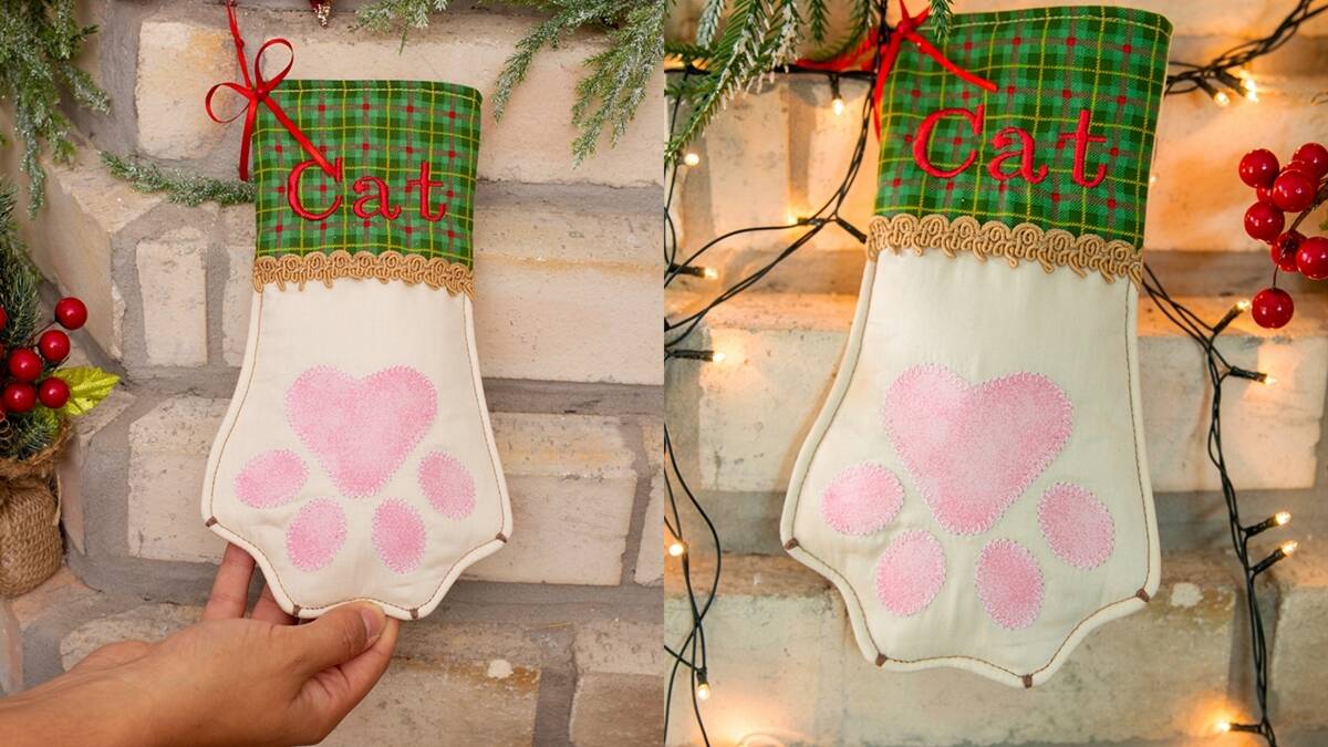 Bota Natalina Cat em Patchwork: Aprenda a Fazer a Sua!