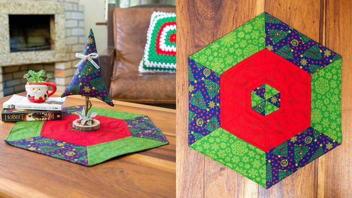 Centro de Mesa Pinheiro de Natal em Patchwork: Guia Completo!
