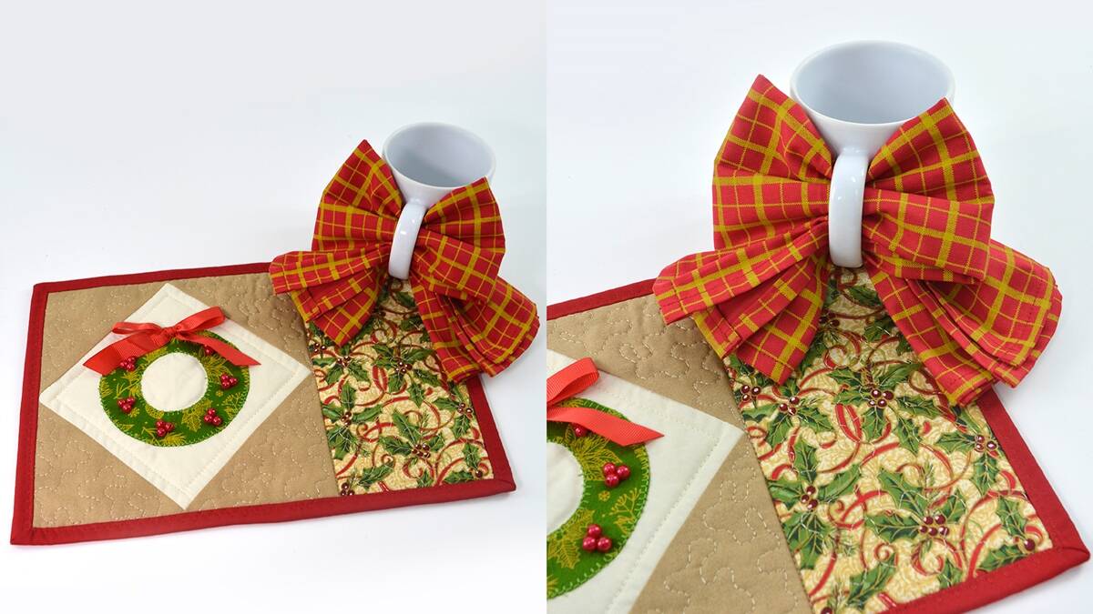 Mug Rug e um Guardanapo de Natal: Aprenda a Fazer o Seu!
