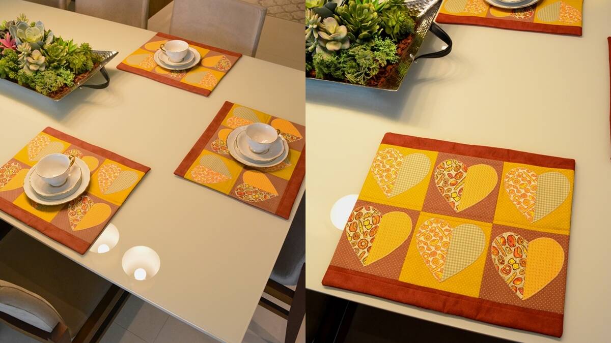 Jogo Americano de Corações em Patchwork: Guia Completo!