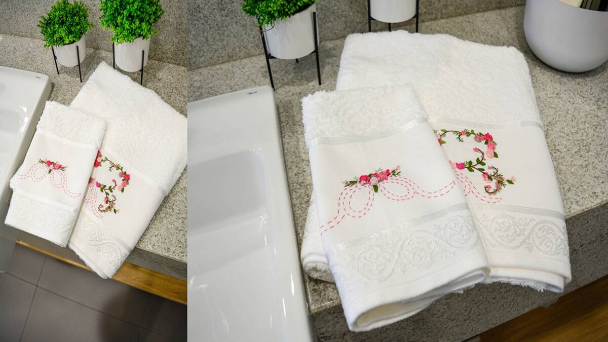 Conjunto de Toalhas Com Flores em Bordado: Faça a Sua!