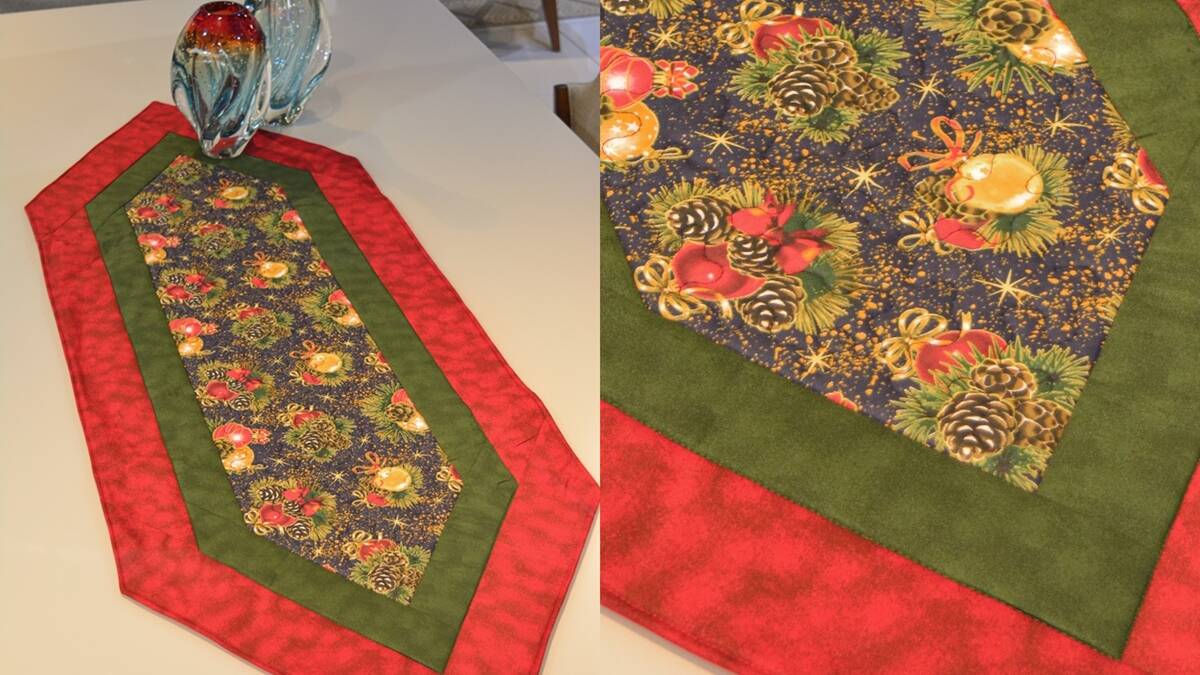 Trilho de Natal Pinhas em Patchwork: Aprenda a Fazer o Seu!