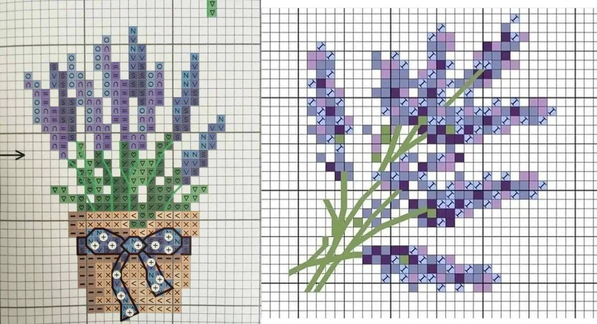 Lavanda em Ponto Cruz: Aprenda a Bordar Essa Linda Flor!